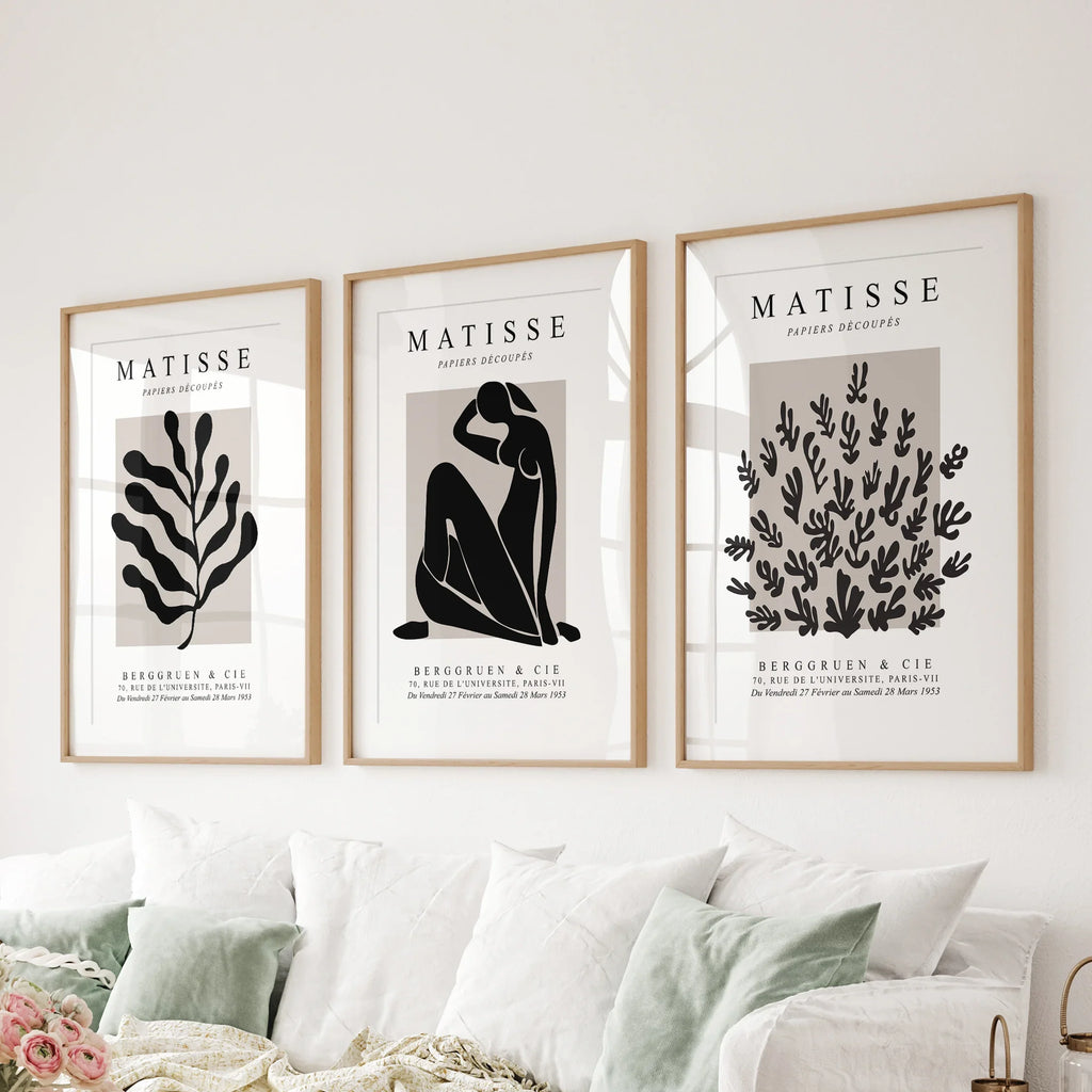 Matisse Posters Set of 3. Minimalist Botanical, Figure Prints