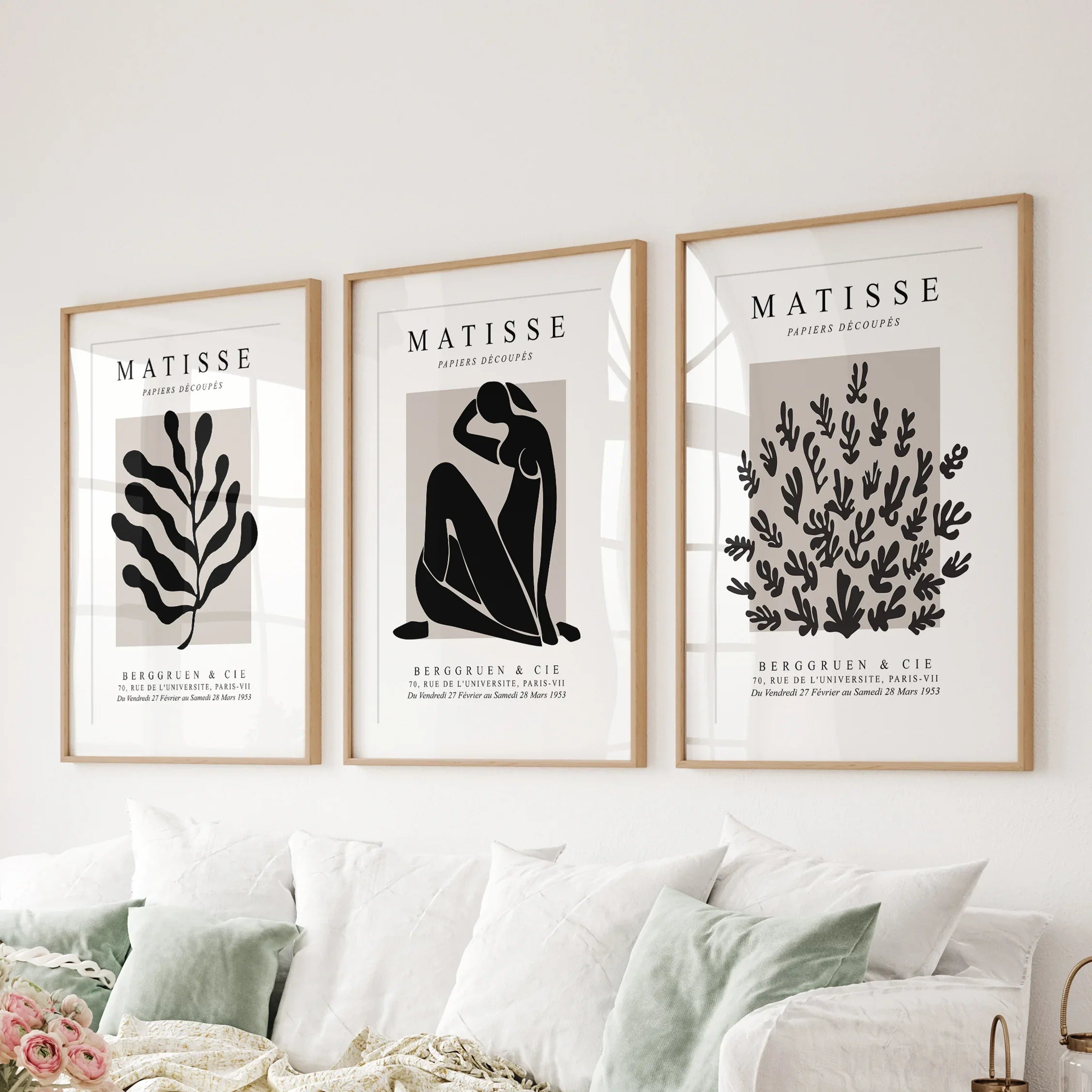 Matisse Posters Set of 3. Minimalist Botanical, Figure Prints