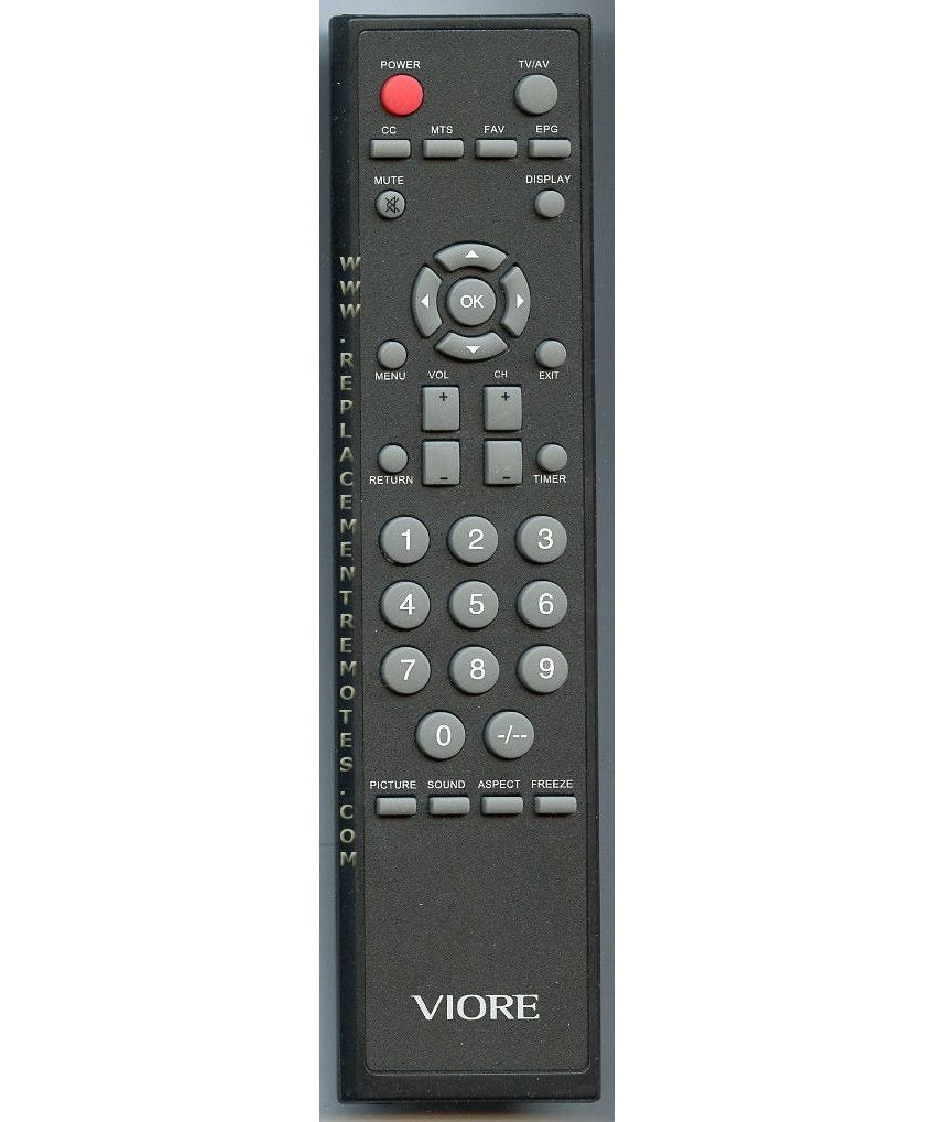 Viore 118020075 TV Remote Control