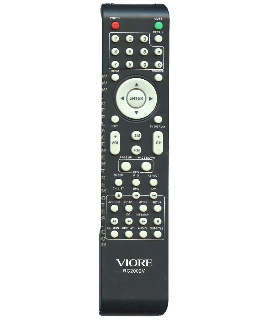 Viore RC2002V TV/DVD Remote Control
