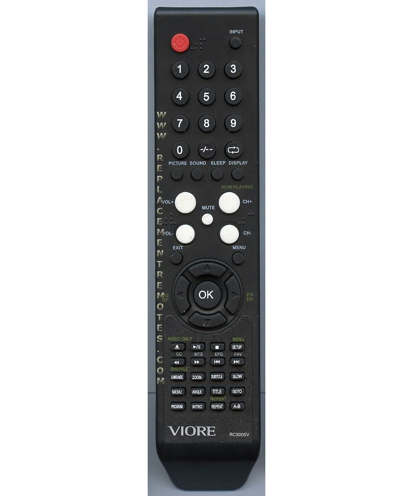 Viore RC3005V TV/DVD Remote Control