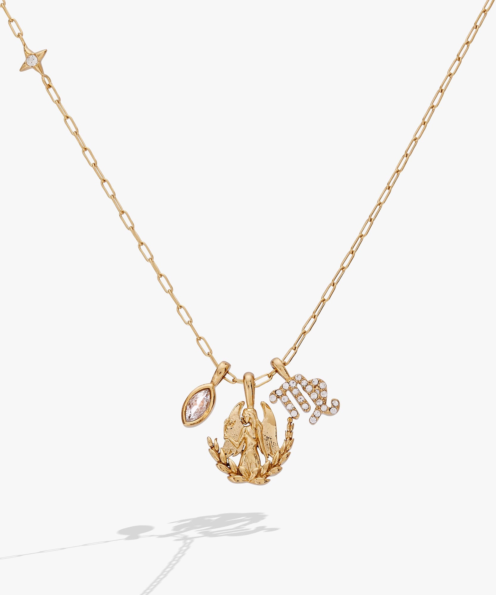 Virgo Zodiac Charm Cluster Necklace