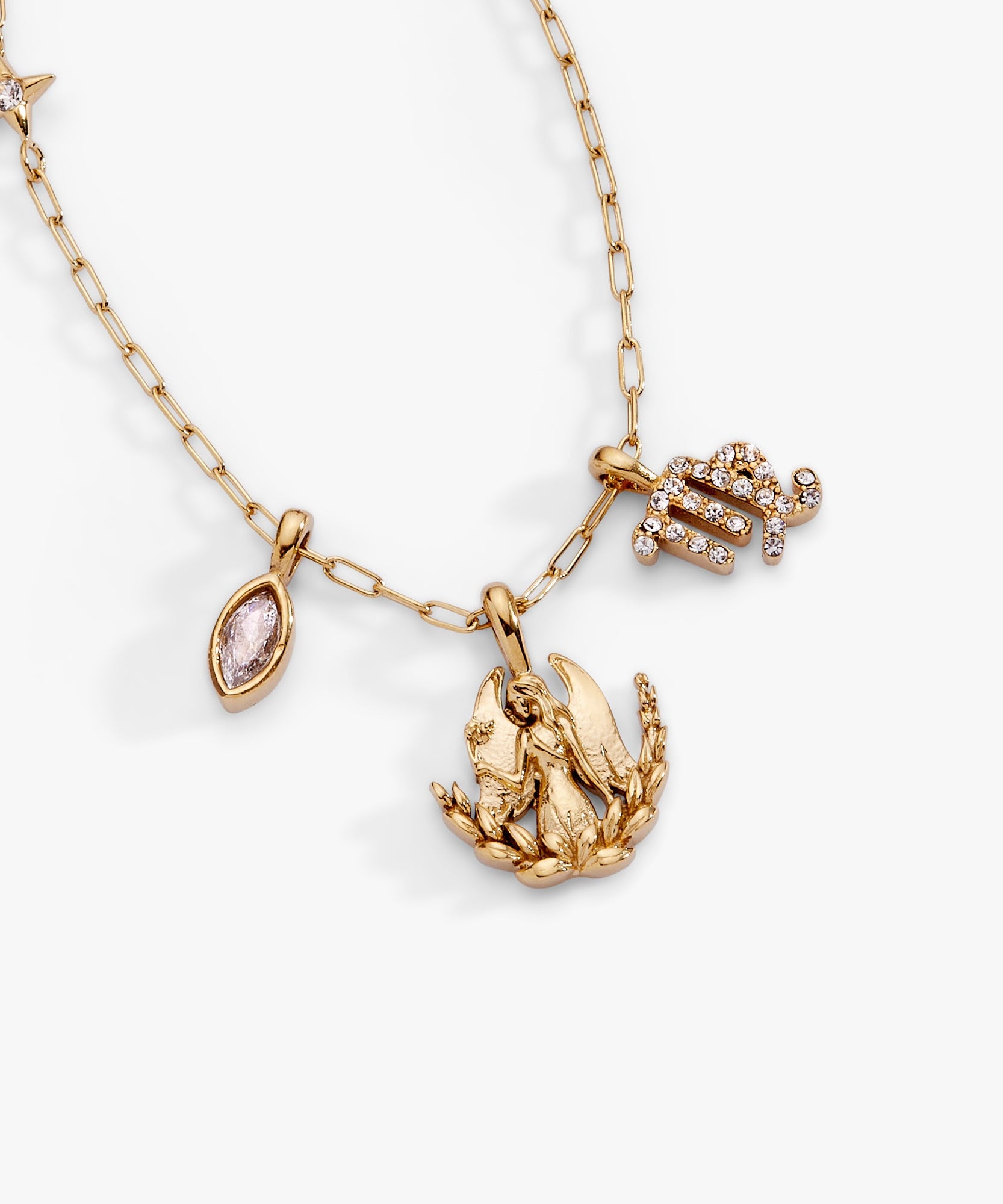 Virgo Zodiac Charm Cluster Necklace