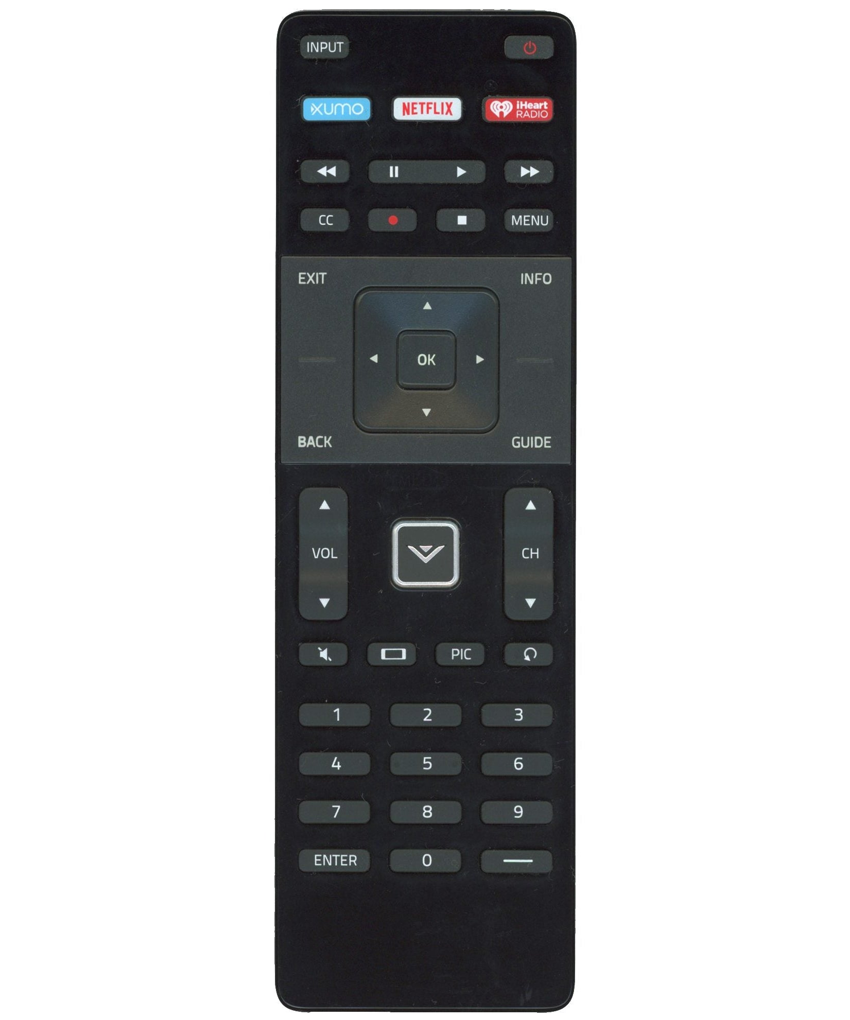 Vizio XRT122 Smart TV Remote Control - 398GR14BEVZN0002DP