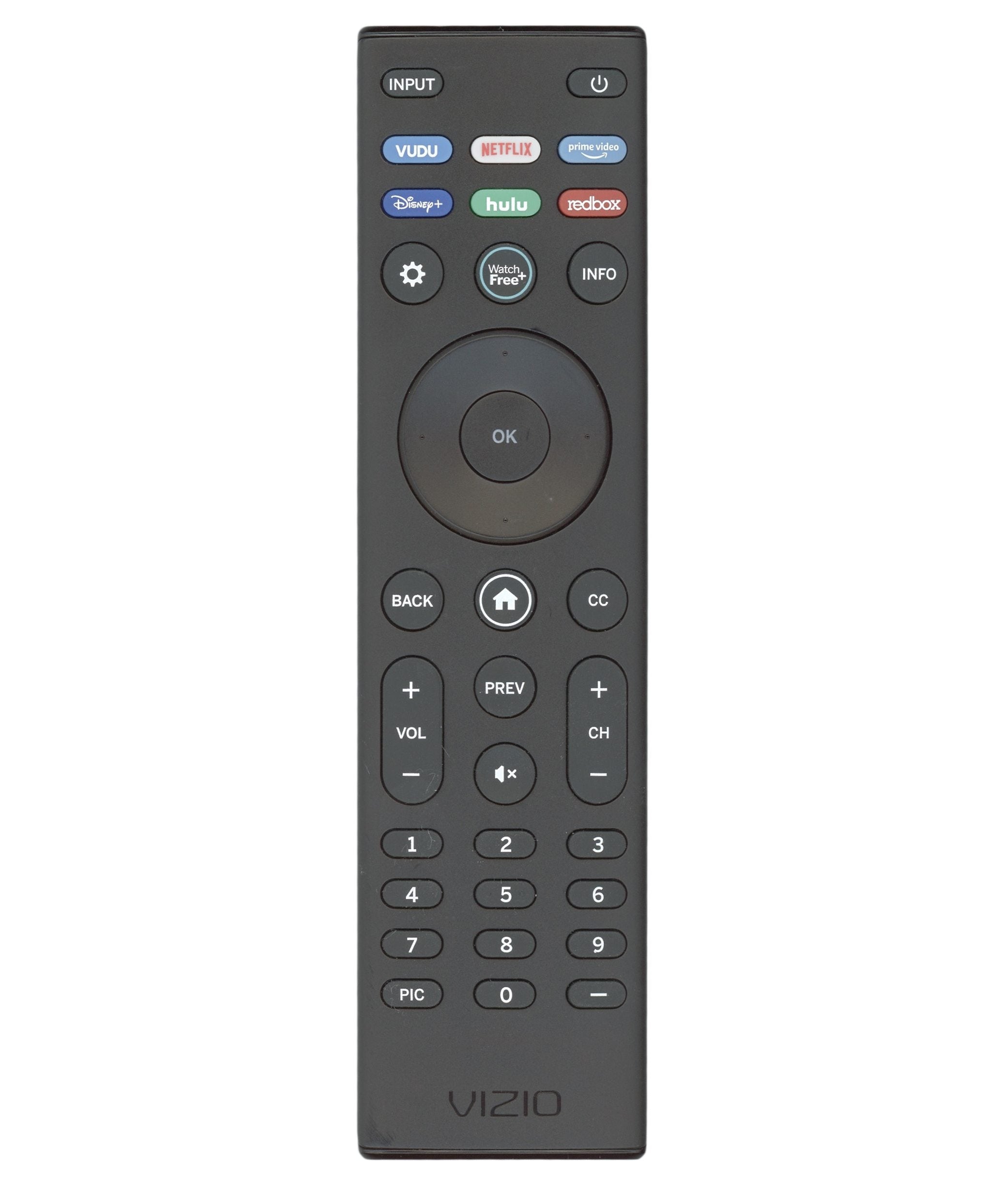 Vizio XRT140L Smartcast TV Remote Control - Vudu, Netflix, Prime, Disney +, Hulu, RedBox - XRT140L