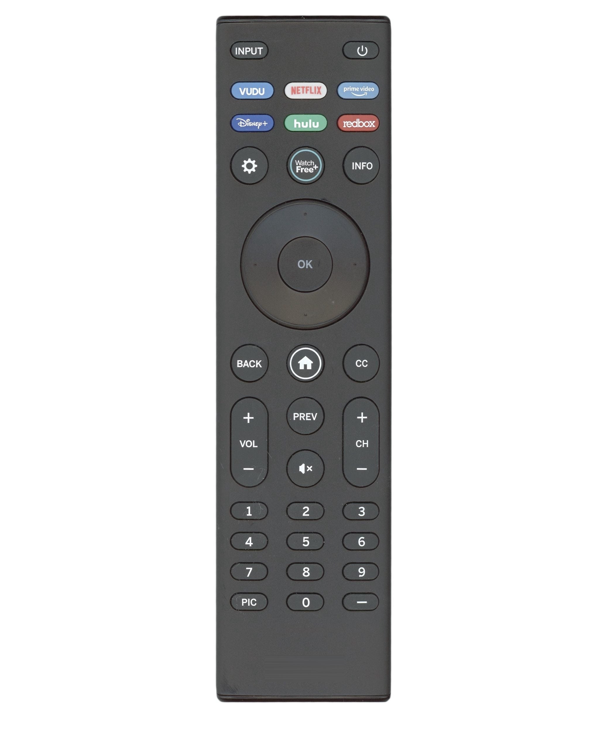 Vizio XRT140L Smartcast TV Remote Control - Vudu, Netflix, Prime, Disney +, Hulu, RedBox - XRT140L
