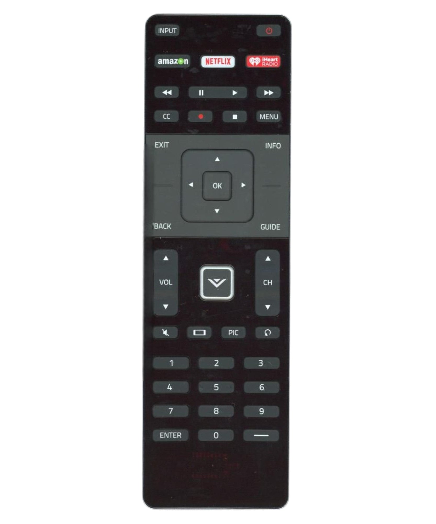 Vizio XRT500 Amazon/Netflix/iHeart TV Remote Control 790.00711.0001