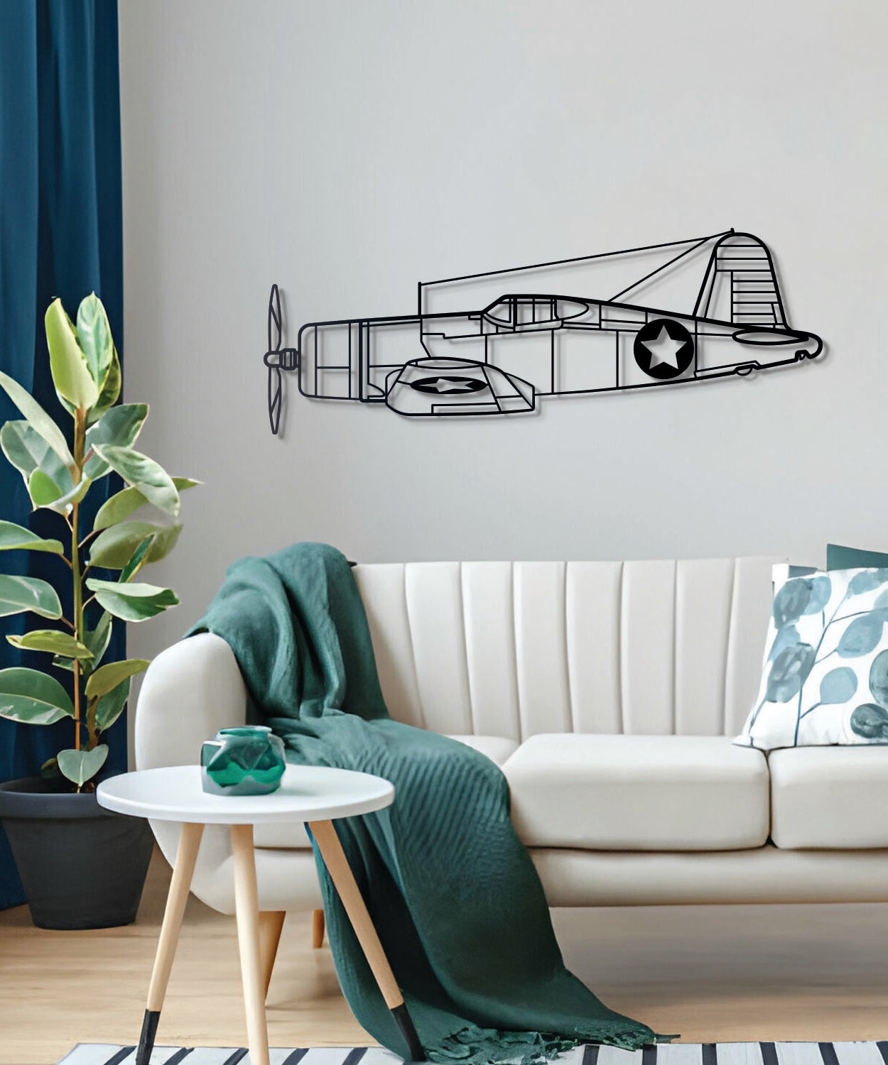 F4U Corsair Metallflugzeug Wandkunst - NCP0072