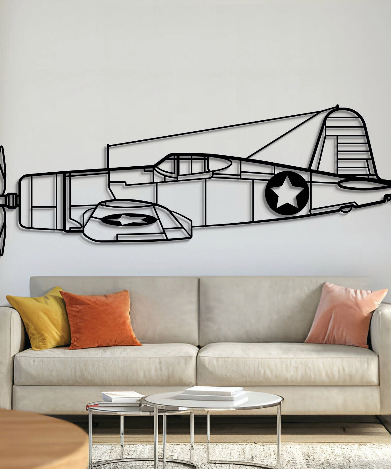 F4U Corsair Metallflugzeug Wandkunst - NCP0072