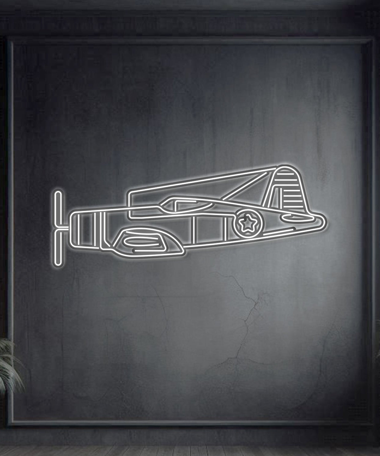 F4U Corsair Metall-Neon-Wandkunst - NCN0034