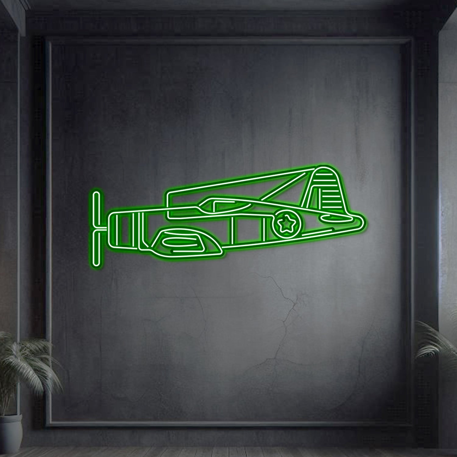F4U Corsair Metall-Neon-Wandkunst - NCN0034
