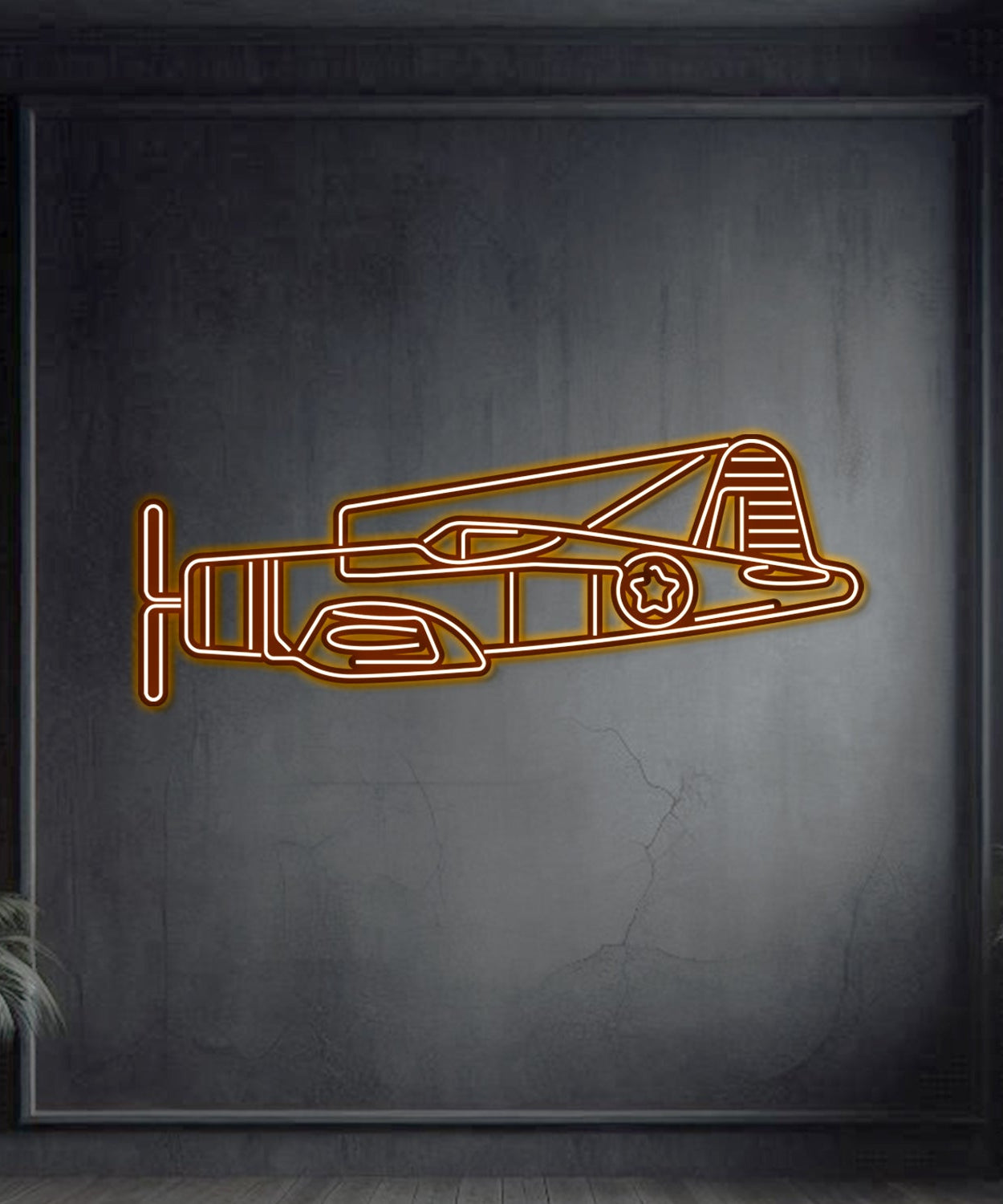 F4U Corsair Metall-Neon-Wandkunst - NCN0034
