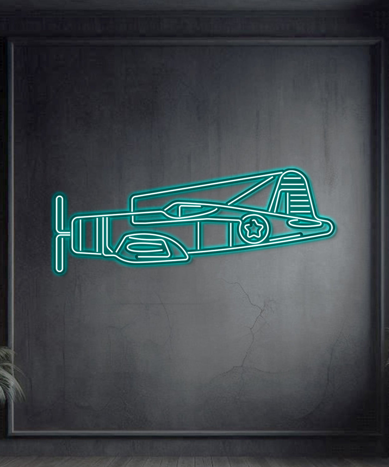 F4U Corsair Metall-Neon-Wandkunst - NCN0034