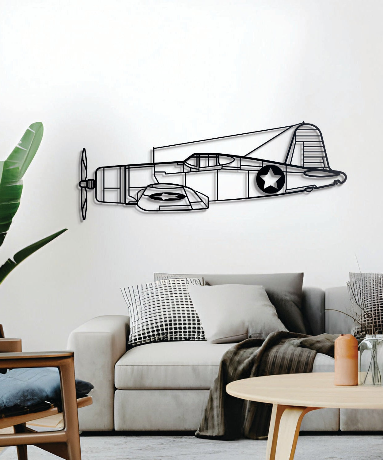 F4U Corsair Metallflugzeug Wandkunst - NCP0072