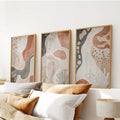 Neutral Terracotta 3 Piece Wall Art. Boho Abstract Prints