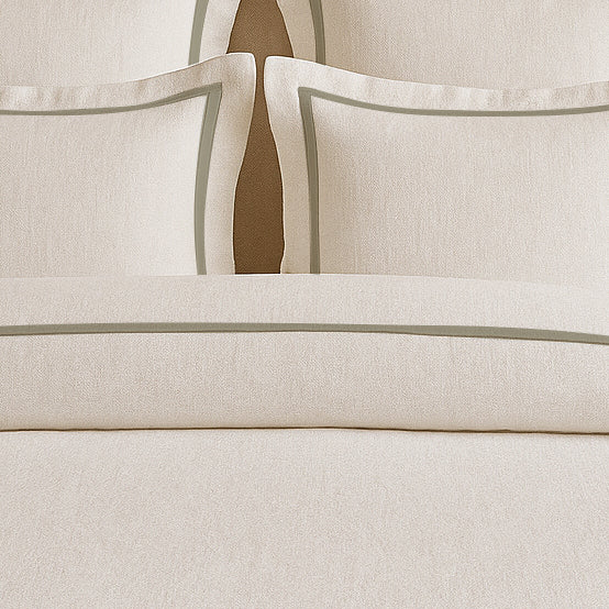 Linen Frame Trim Duvet Cover Set