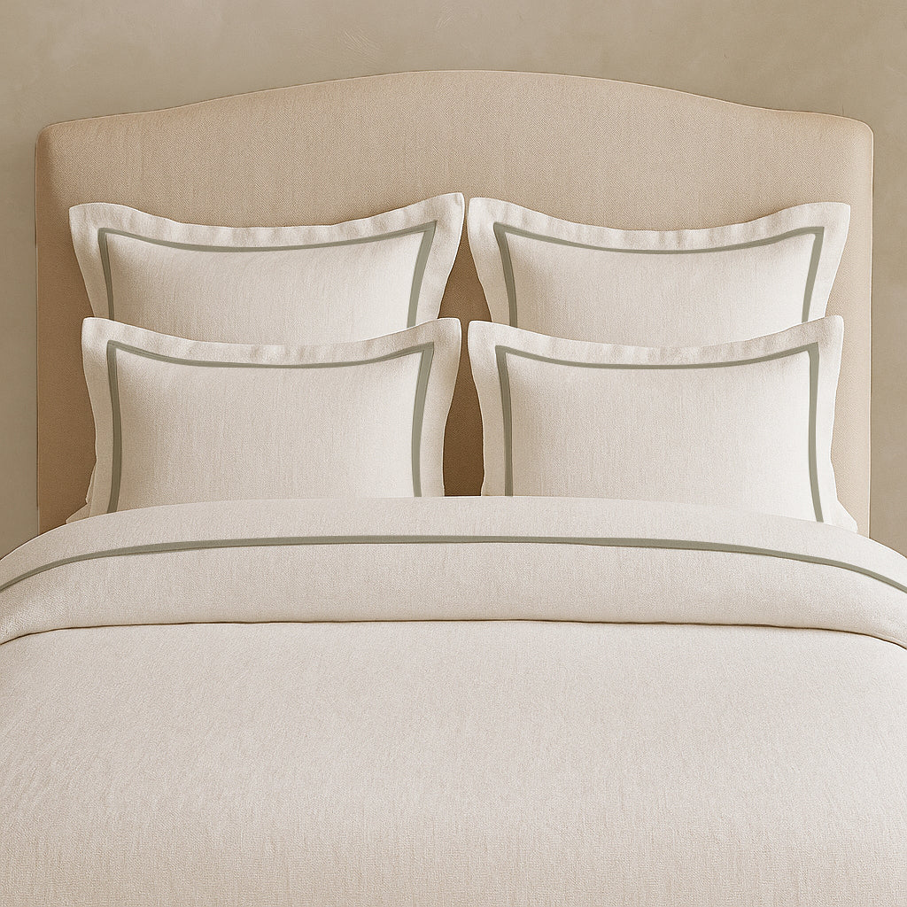 Linen Frame Trim Duvet Cover Set