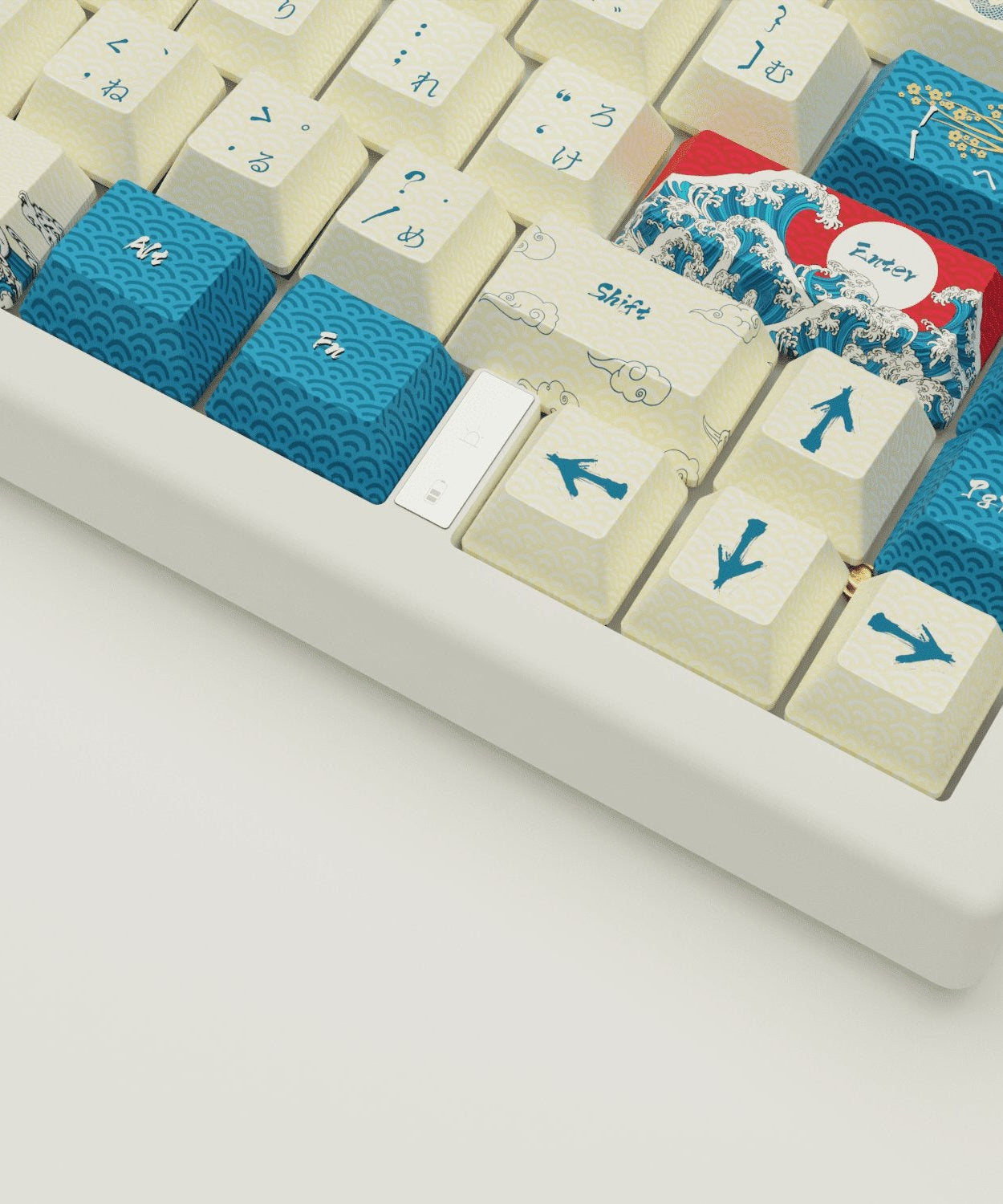 Japanese Wave Keycaps and Mechanical Keyboard