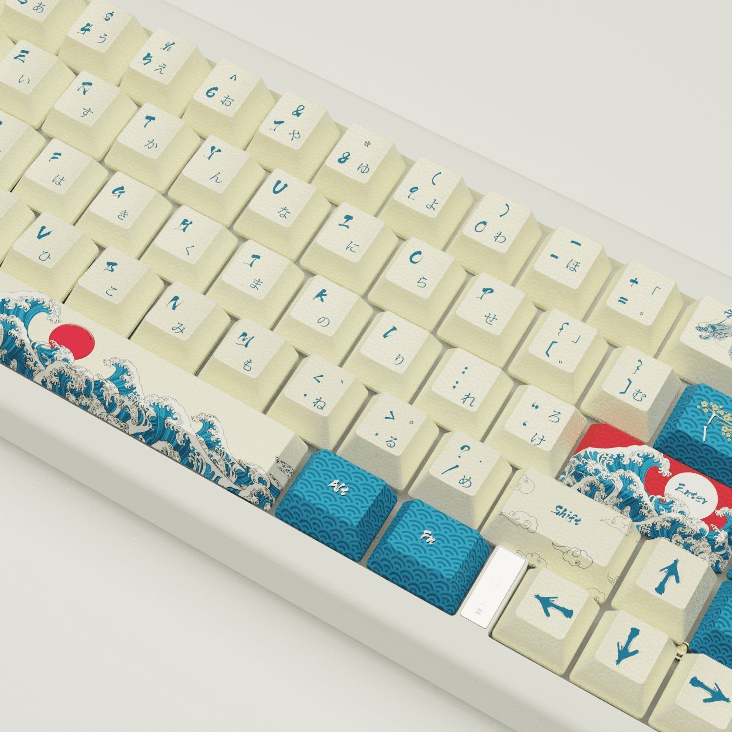Japanese Wave Keycaps and Mechanical Keyboard