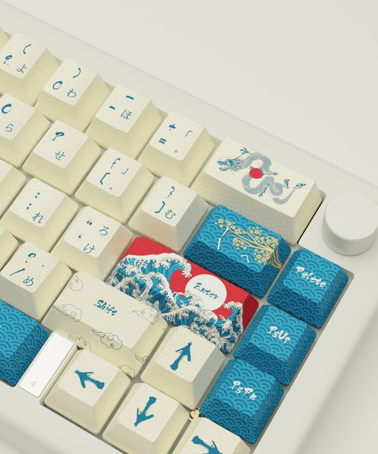 Japanese Wave Keycaps and Mechanical Keyboard
