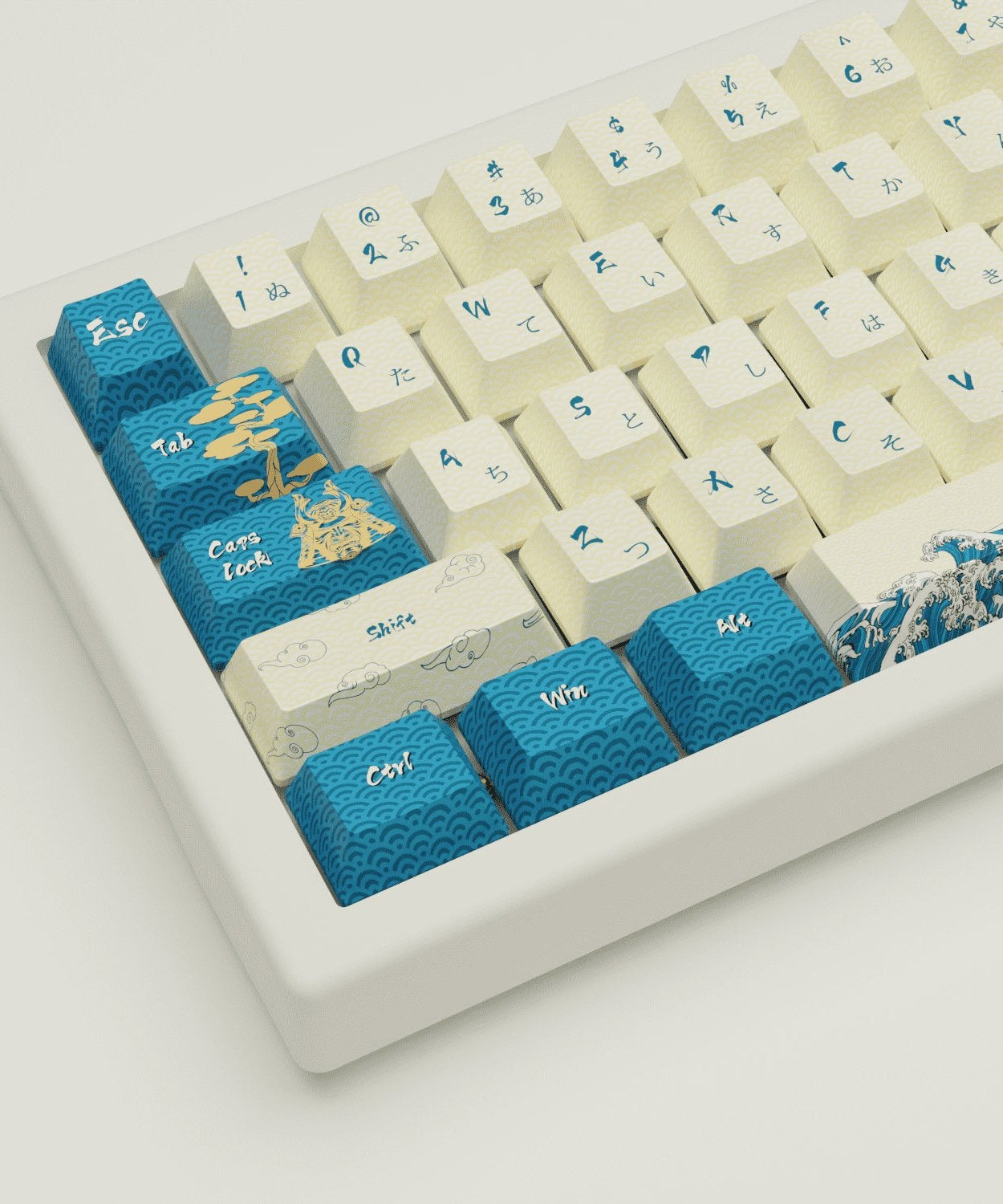 Japanese Wave Keycaps and Mechanical Keyboard