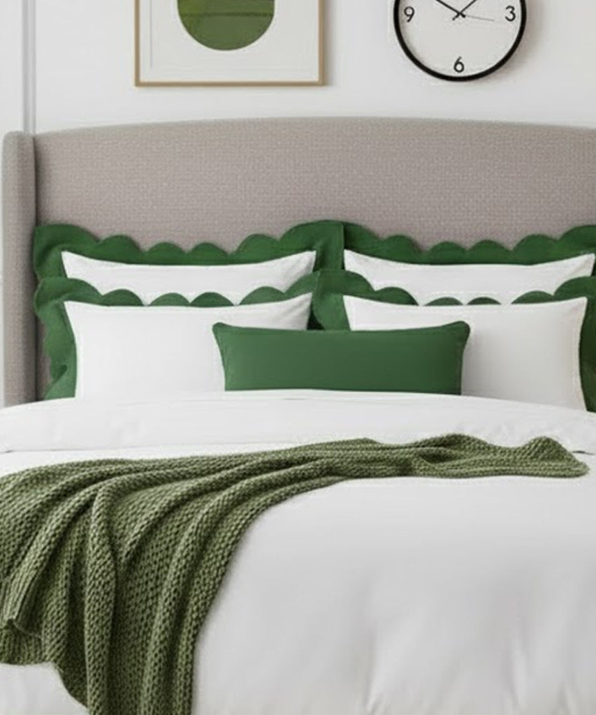 Wavy Applique Embroidery Cotton Duvet Cover Set