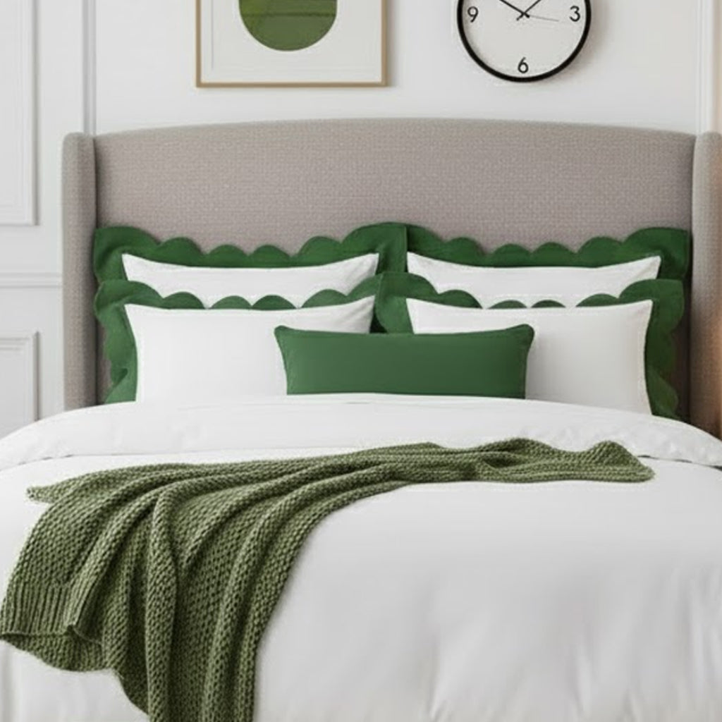 Wavy Applique Embroidery Cotton Duvet Cover Set