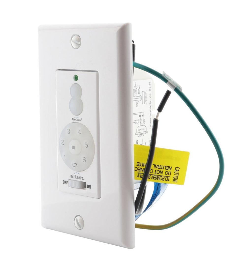 Minka Aire WC500 Wired Wall Plate Ceiling fan Remote Control | 6-Speed | For/Rev | Light Up/Down & Dimming - WC500