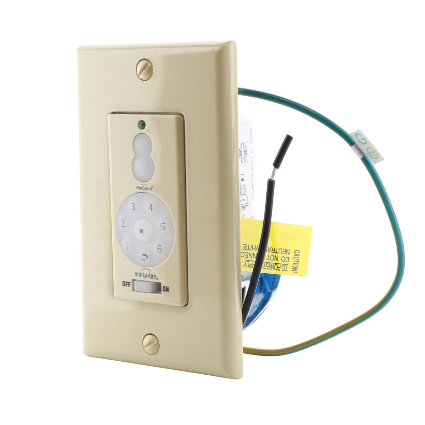 Minka Aire WC500 Wired Wall Plate Ceiling fan Remote Control | 6-Speed | For/Rev | Light Up/Down & Dimming - WC500