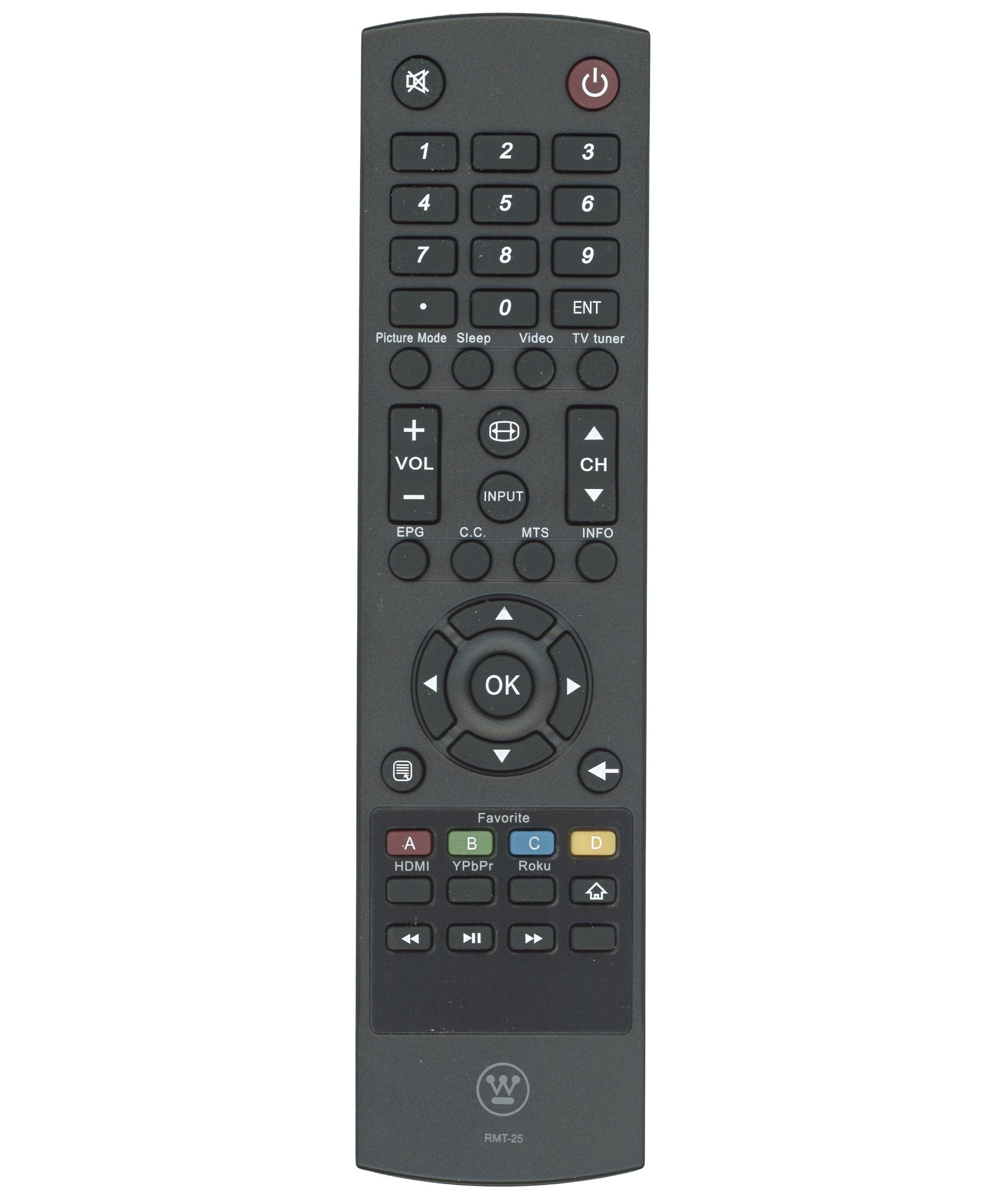Westinghouse RMT-25 TV Remote Control