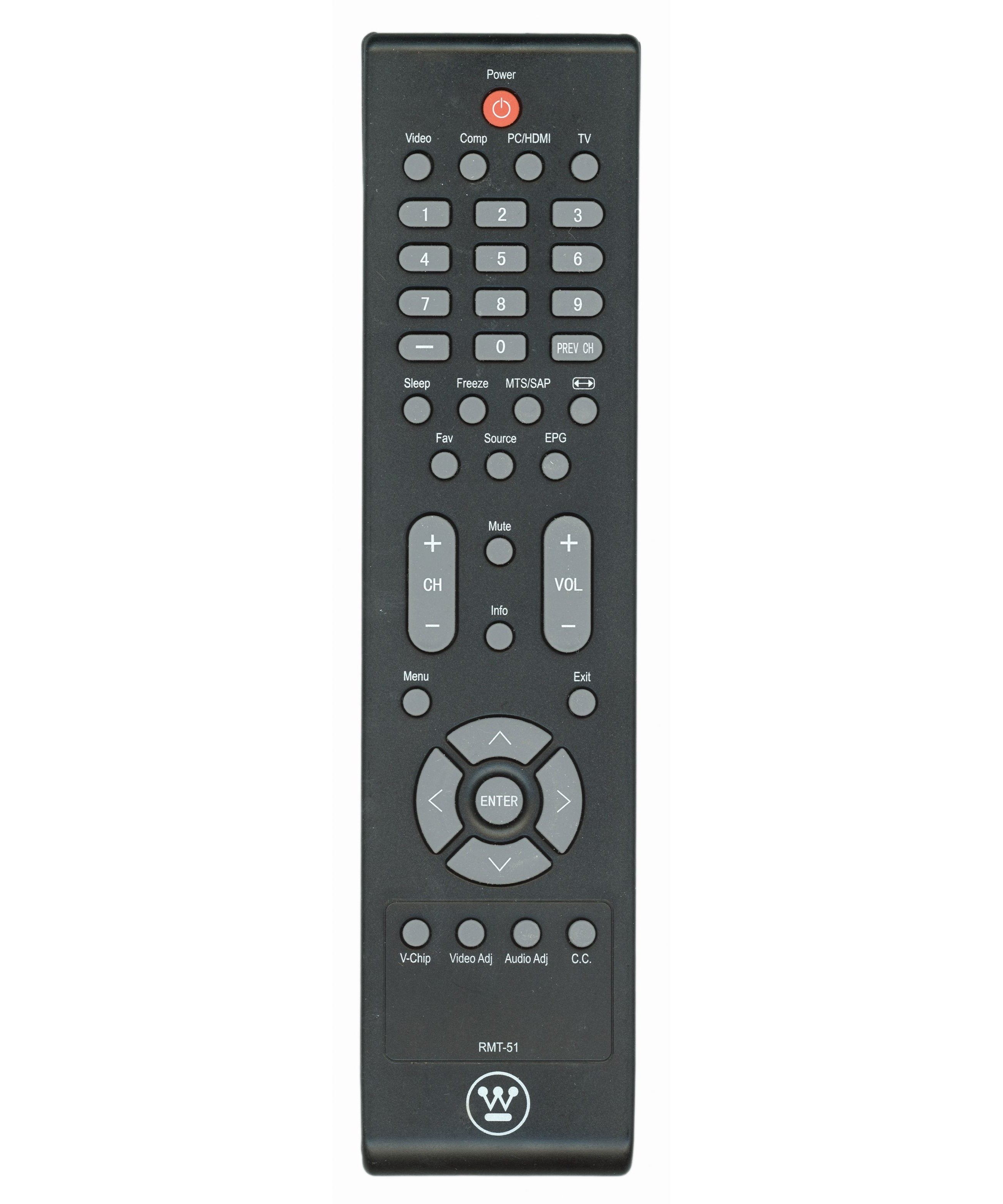 Westinghouse RMT51 TV Remote Control - RM-T51