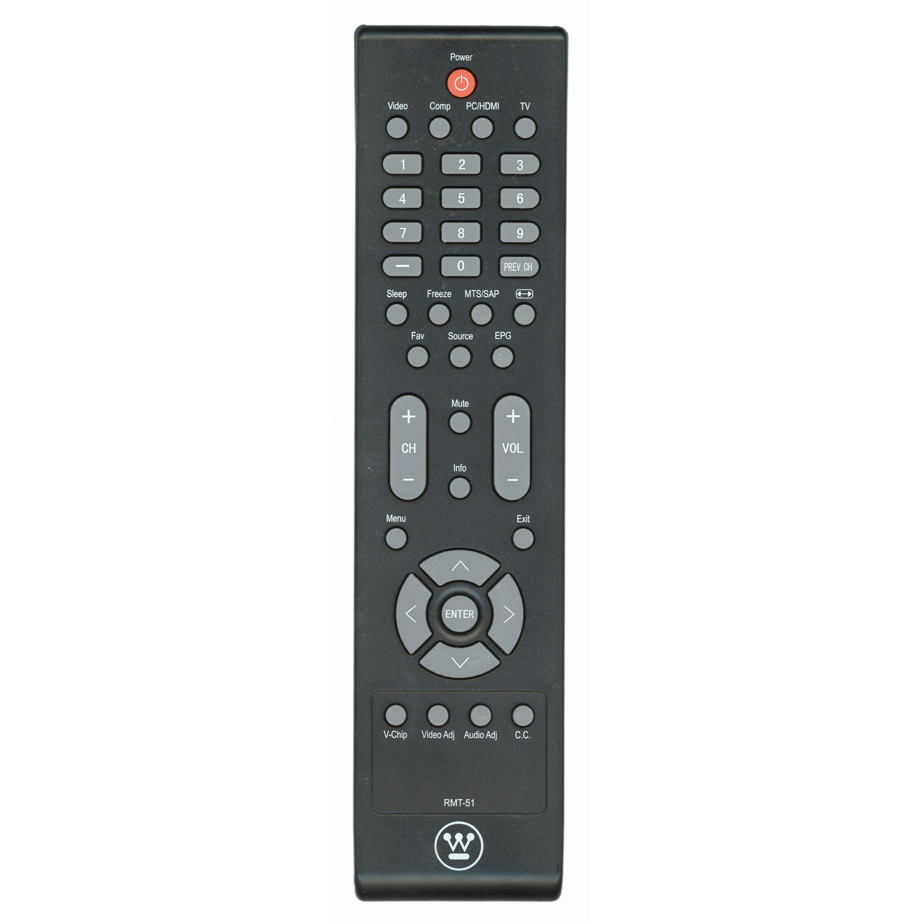 Westinghouse RMT51 TV Remote Control - RM-T51