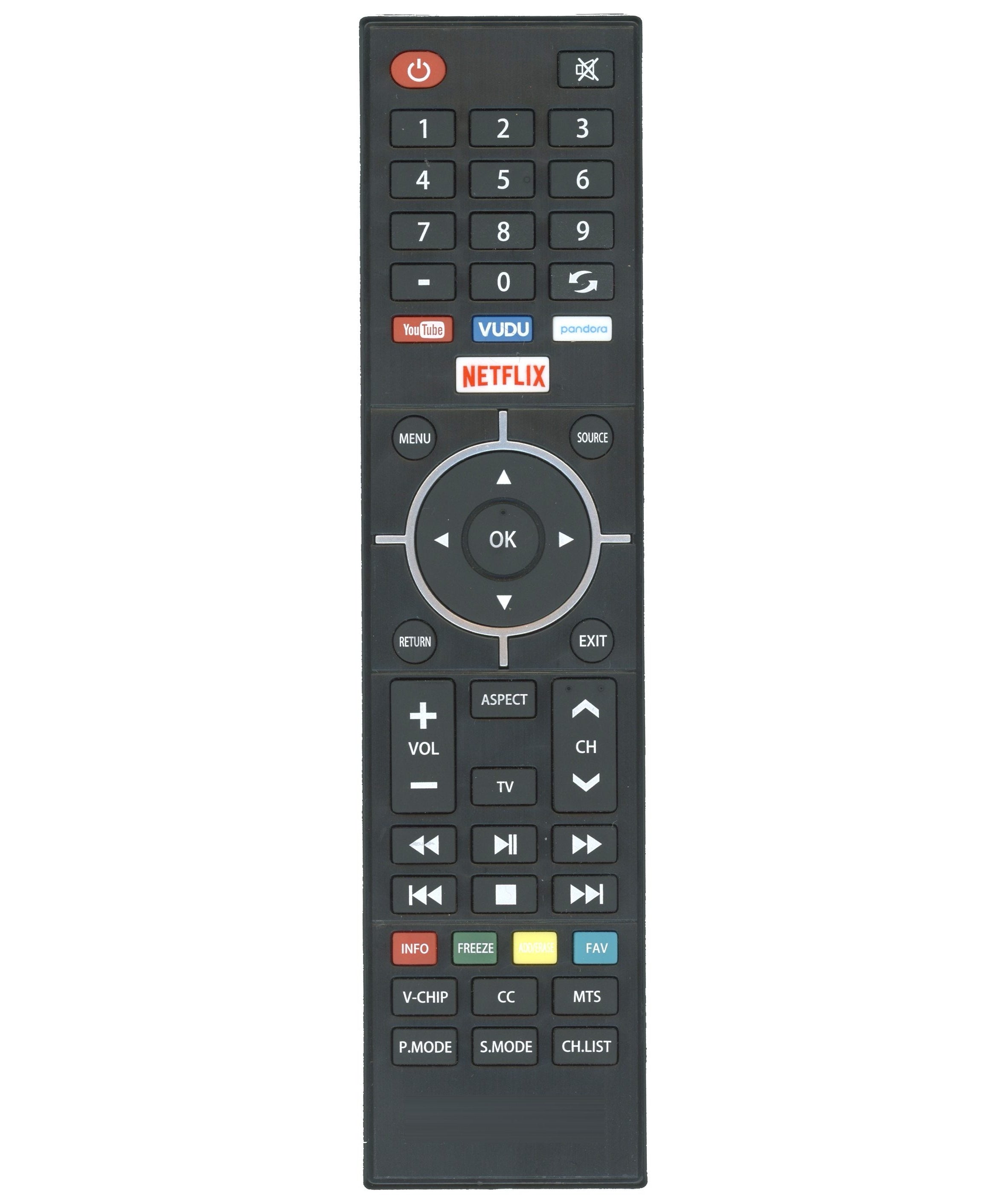 Westinghouse UB4417REM TV Remote Control | IR | Youtube | Vudu | Pandora | Netflix - UB4417REM