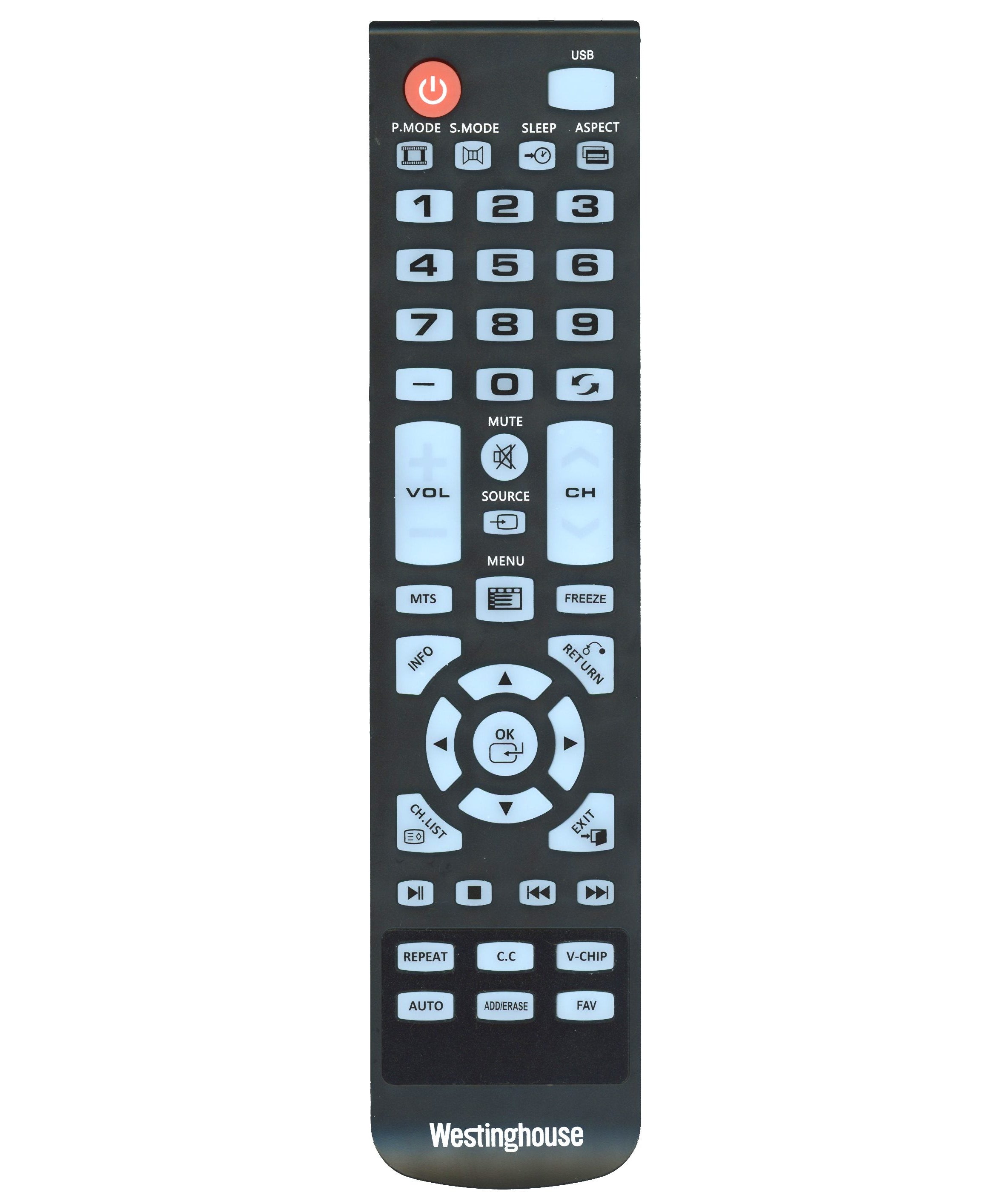 Westinghouse WD32HKB1001 TV Remote Control