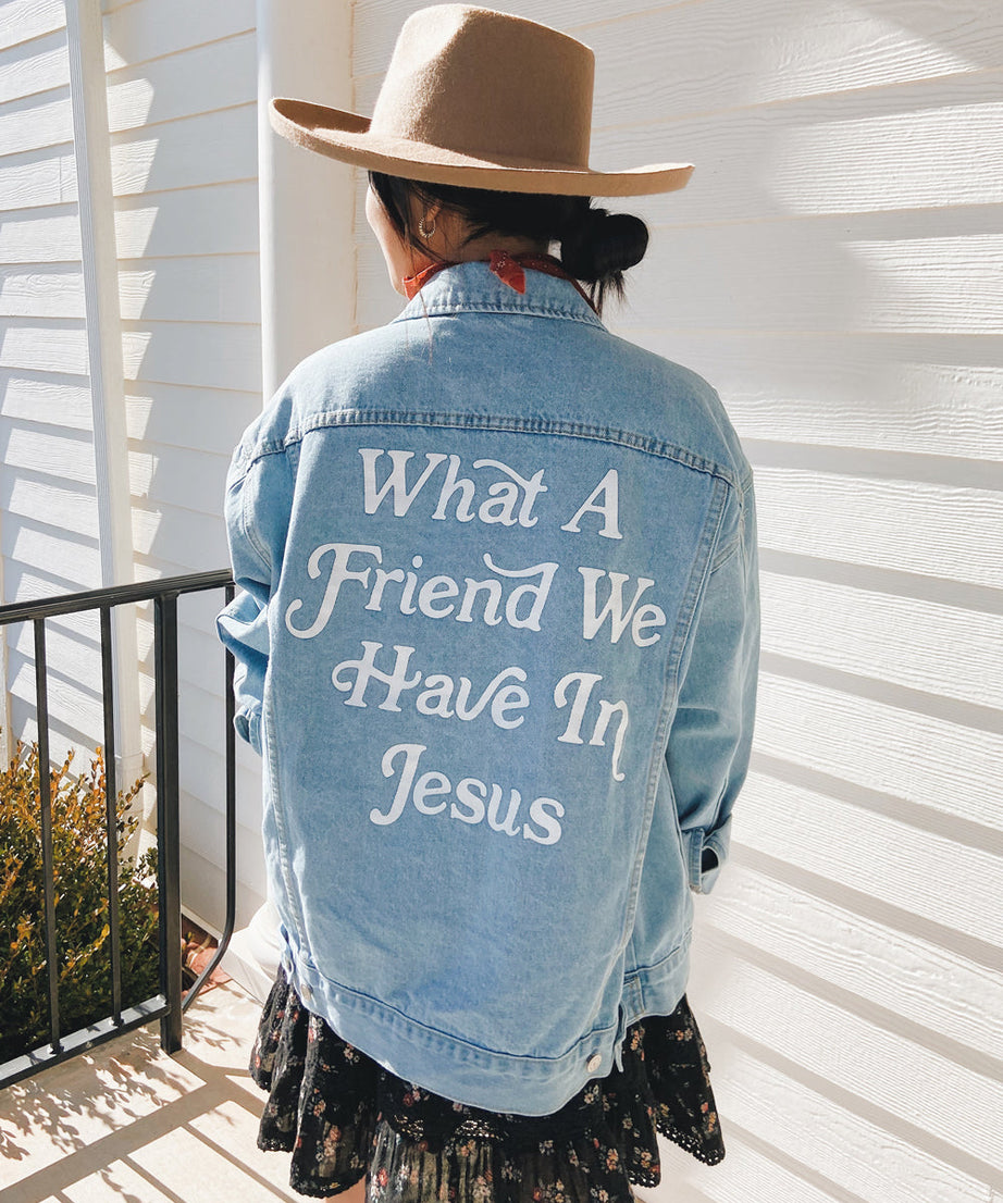 What a Friend In Jesus Denim Jacket