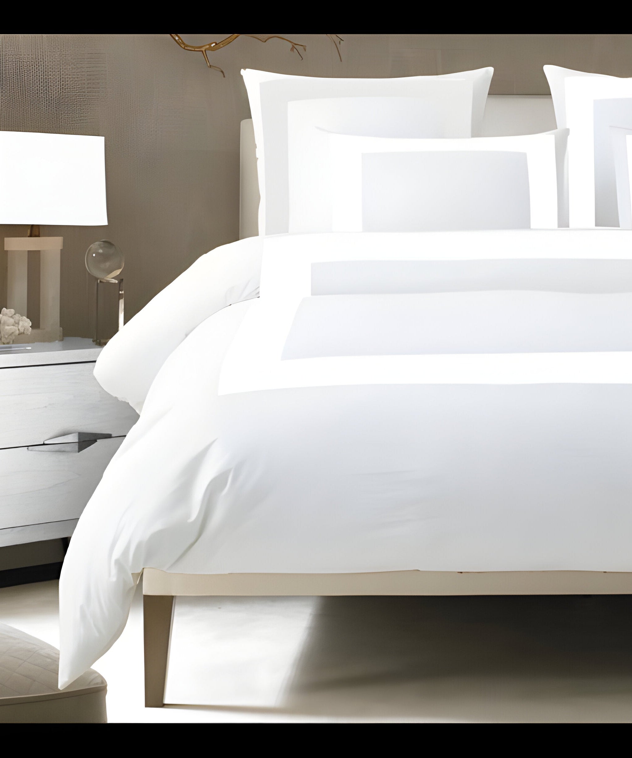 400TC Cotton Sateen Border Frame Duvet Cover Set