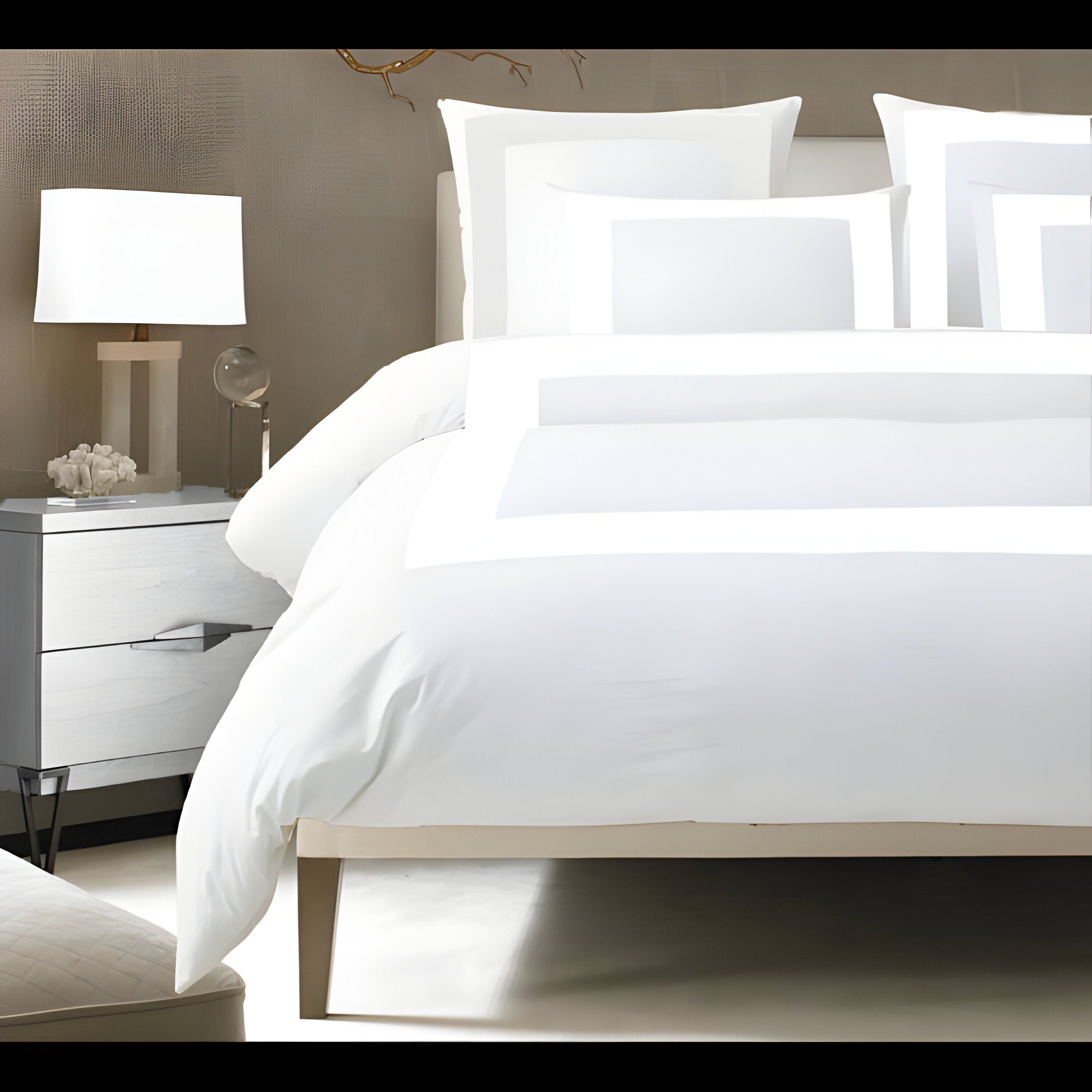 400TC Cotton Sateen Border Frame Duvet Cover Set