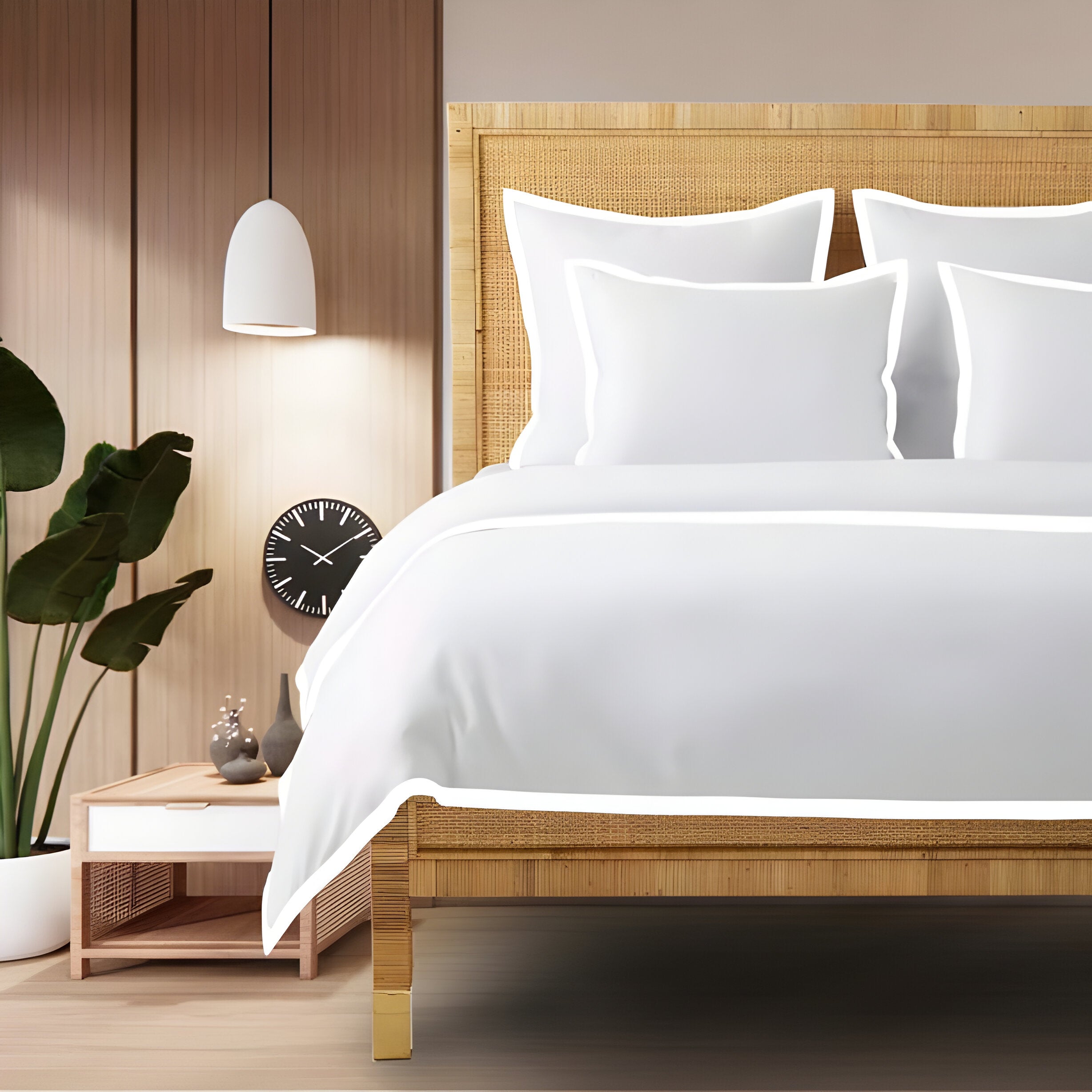 400TC Cotton Sateen Edge Border Frame Duvet Cover set