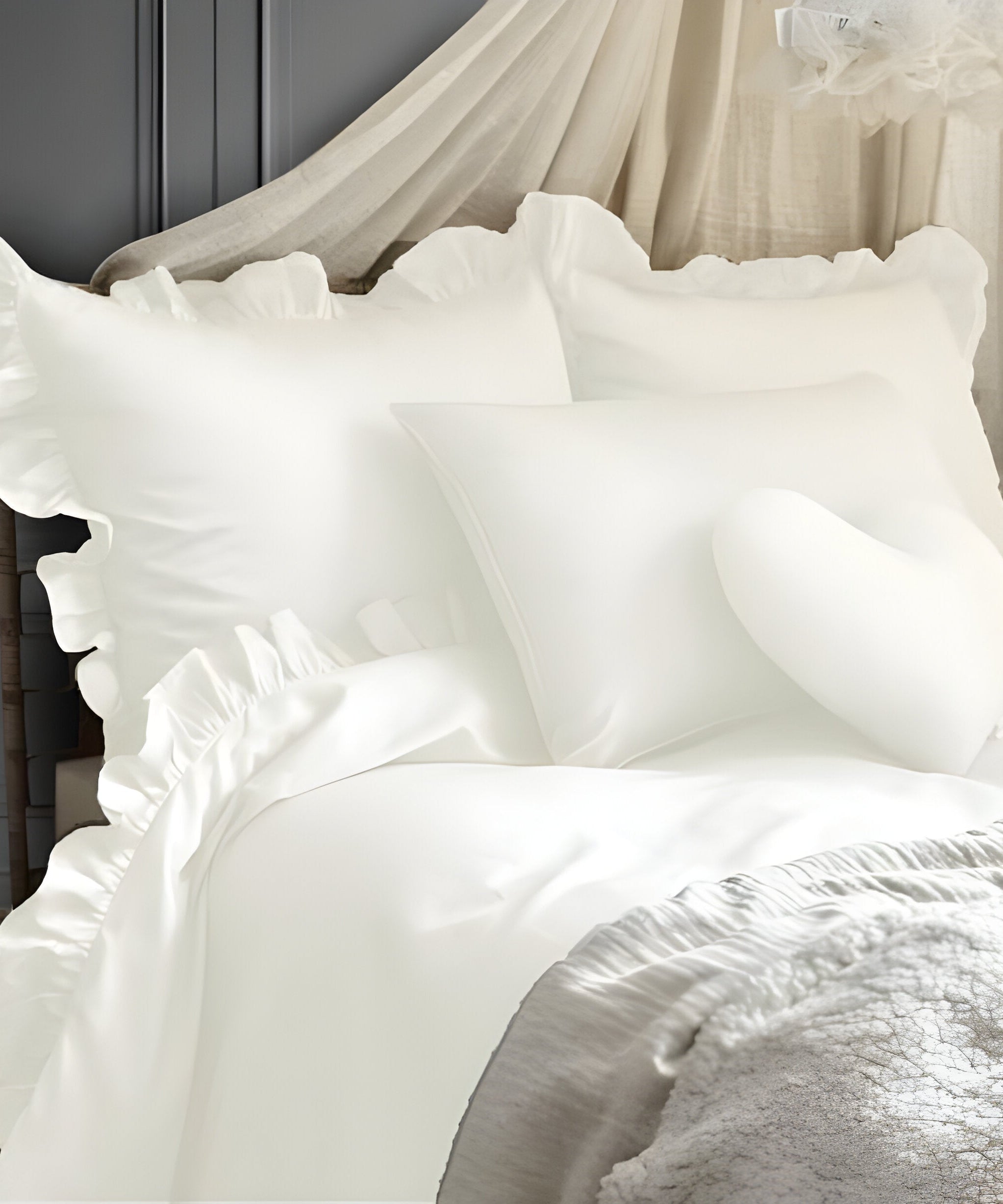 400TC Cotton Sateen Ruffle Duvet Cover Set