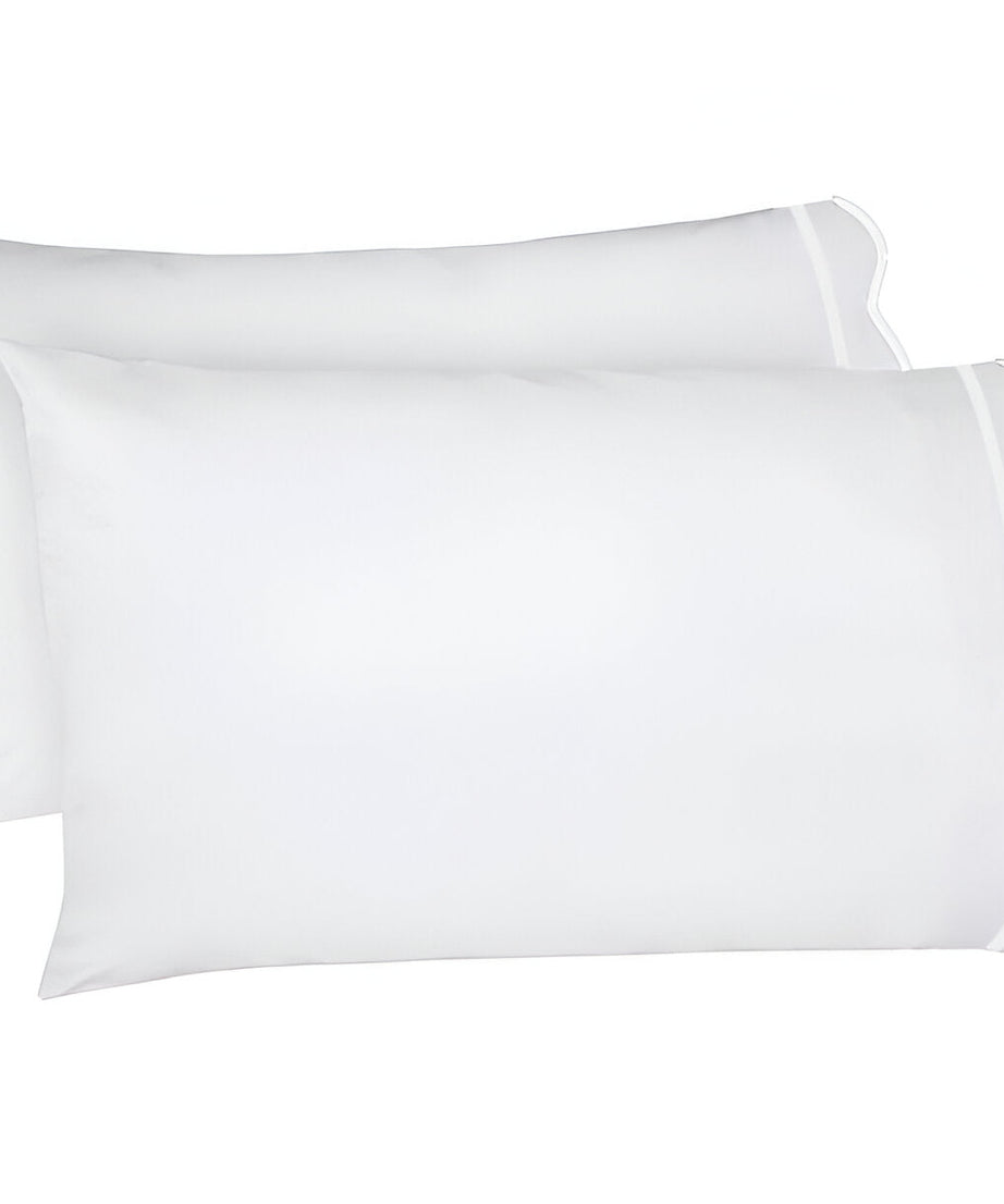 400TC Cotton Scallop Embroidery & Border Sateen Solid Pillowcases (Set Of 2)
