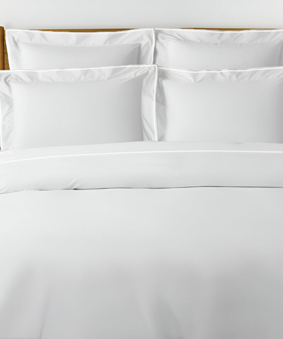 400TC Embroidery Cotton Sateen Solid Duvet Cover Set