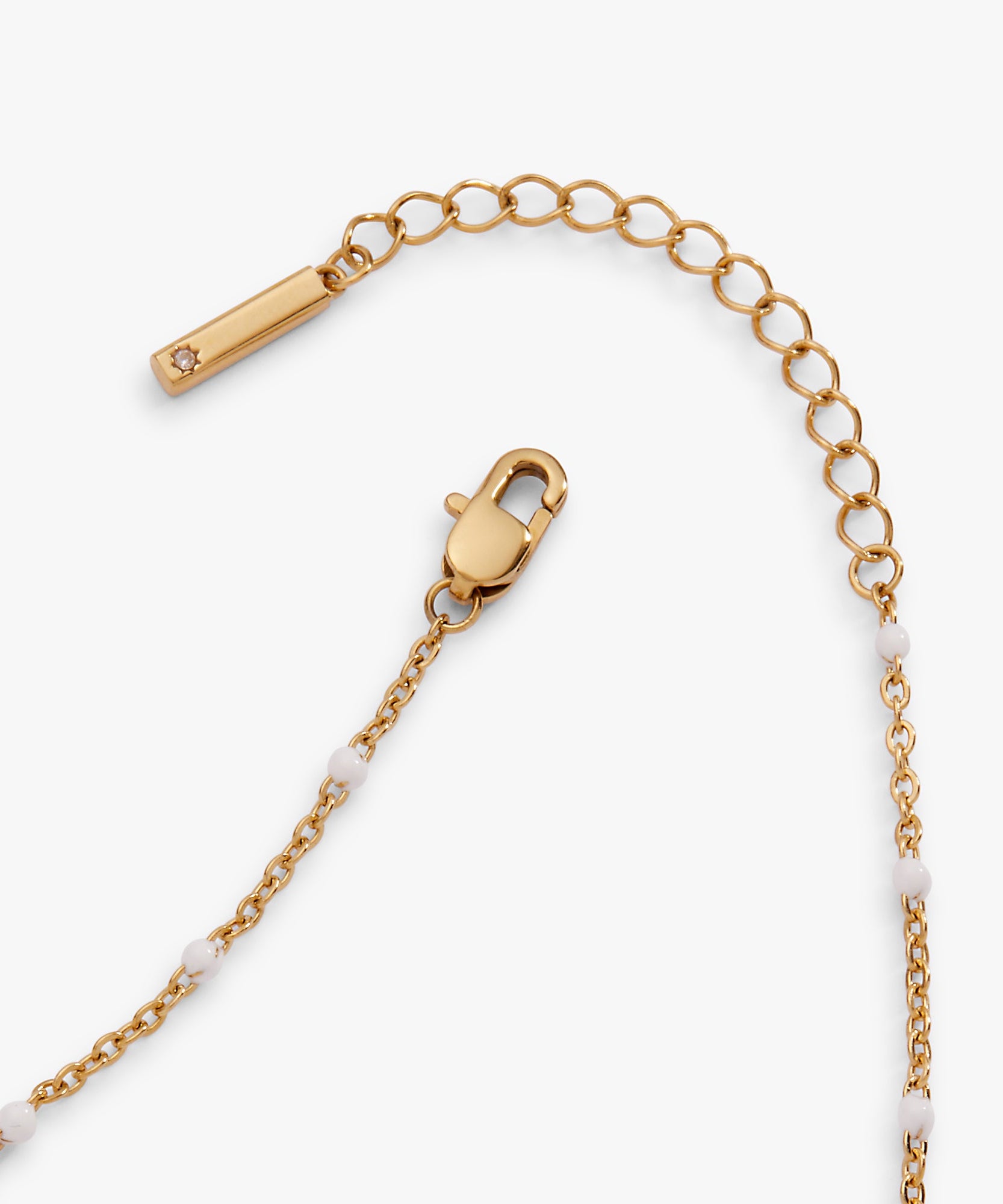White Enameled Chain Coin Station Anklet
