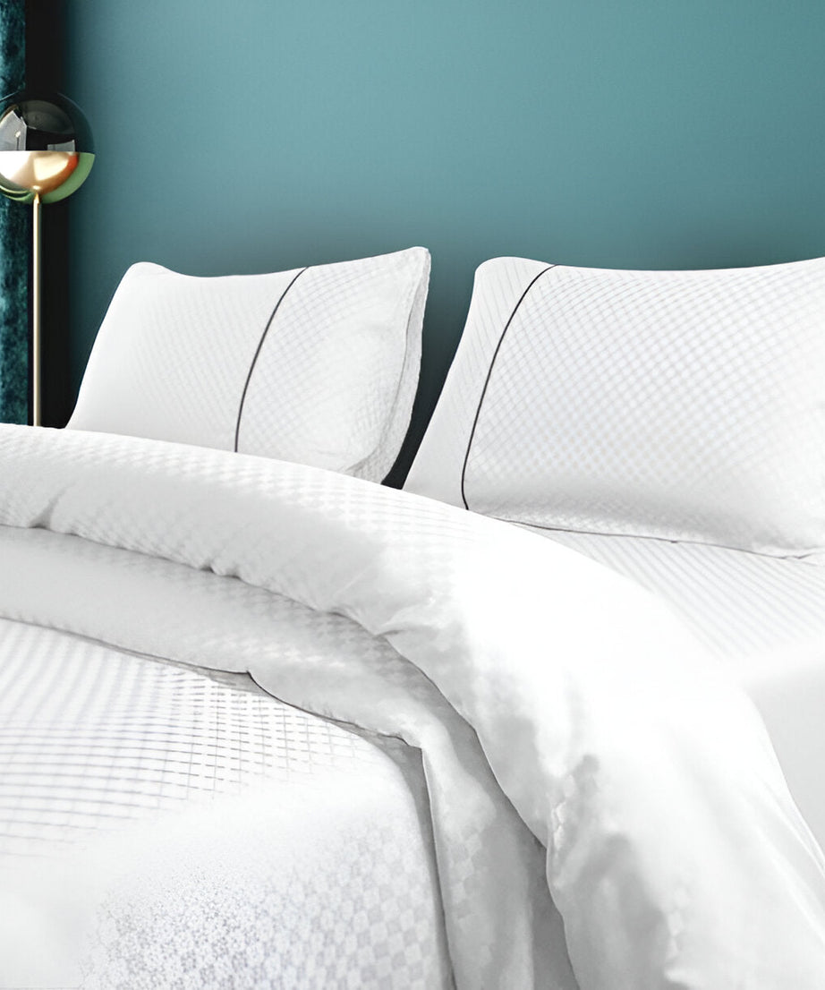 400TC Microcheck Duvet Cover Set