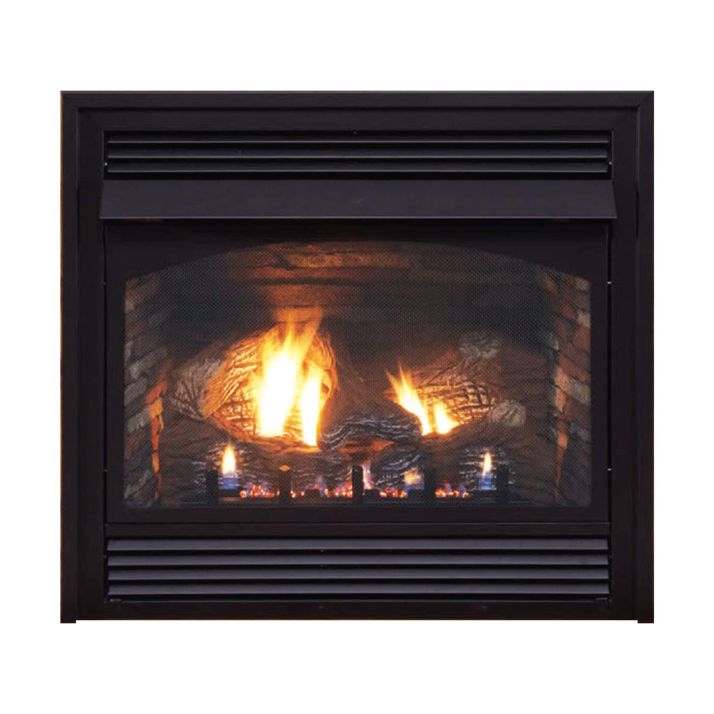 White Mountain Hearth (Empire) Vail 26-Inch Vent-Free Propane/Natural Gas Fireplace With Outer Frame, Hood, Louvers & Log Set (SAK42581)