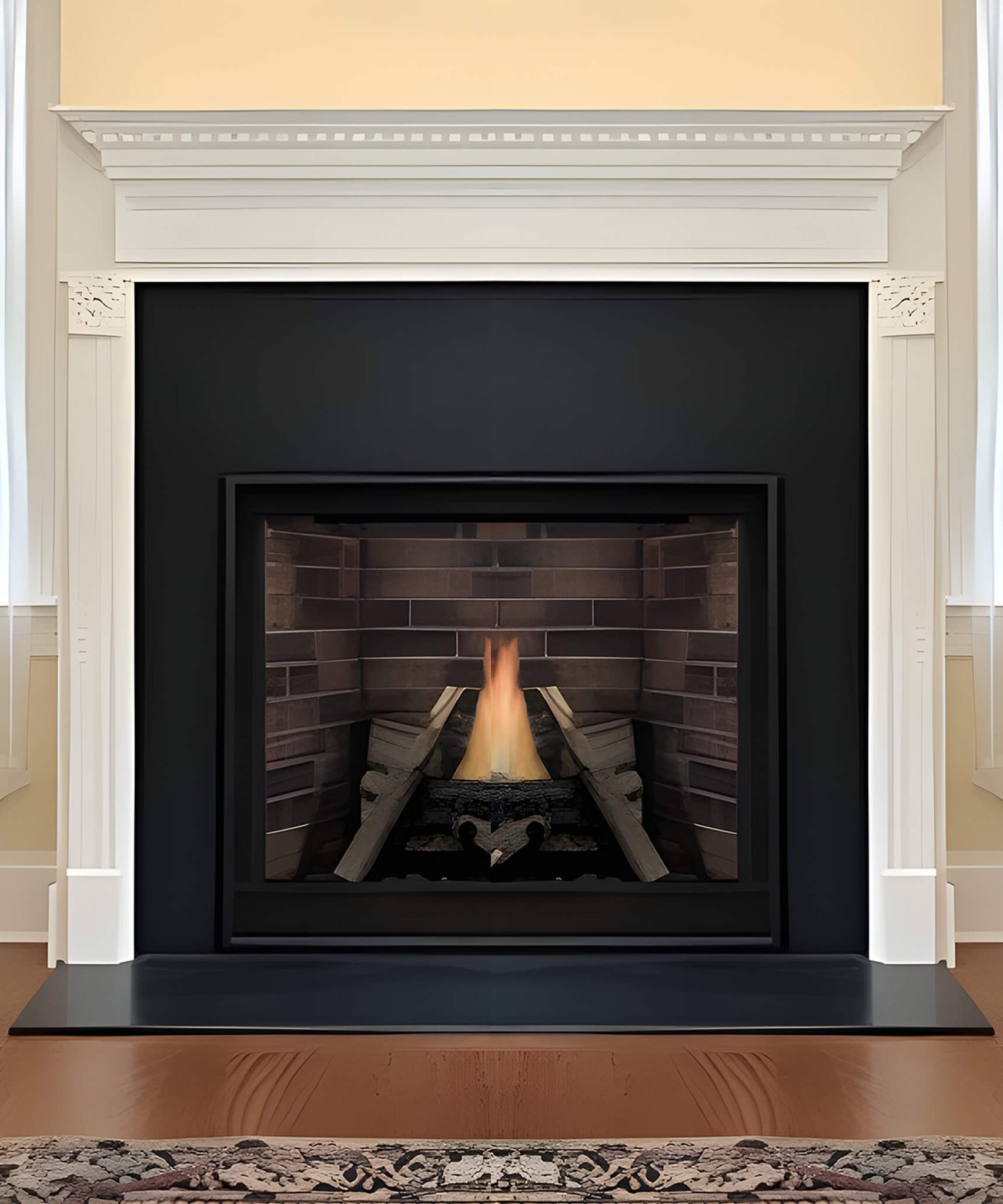 White Mountain Hearth (Empire) Tahoe 36-Inch Clean Face Direct Vent Natural Gas Traditional Premium Fireplace [DVCP36BP30N/70N] (SAK26519)