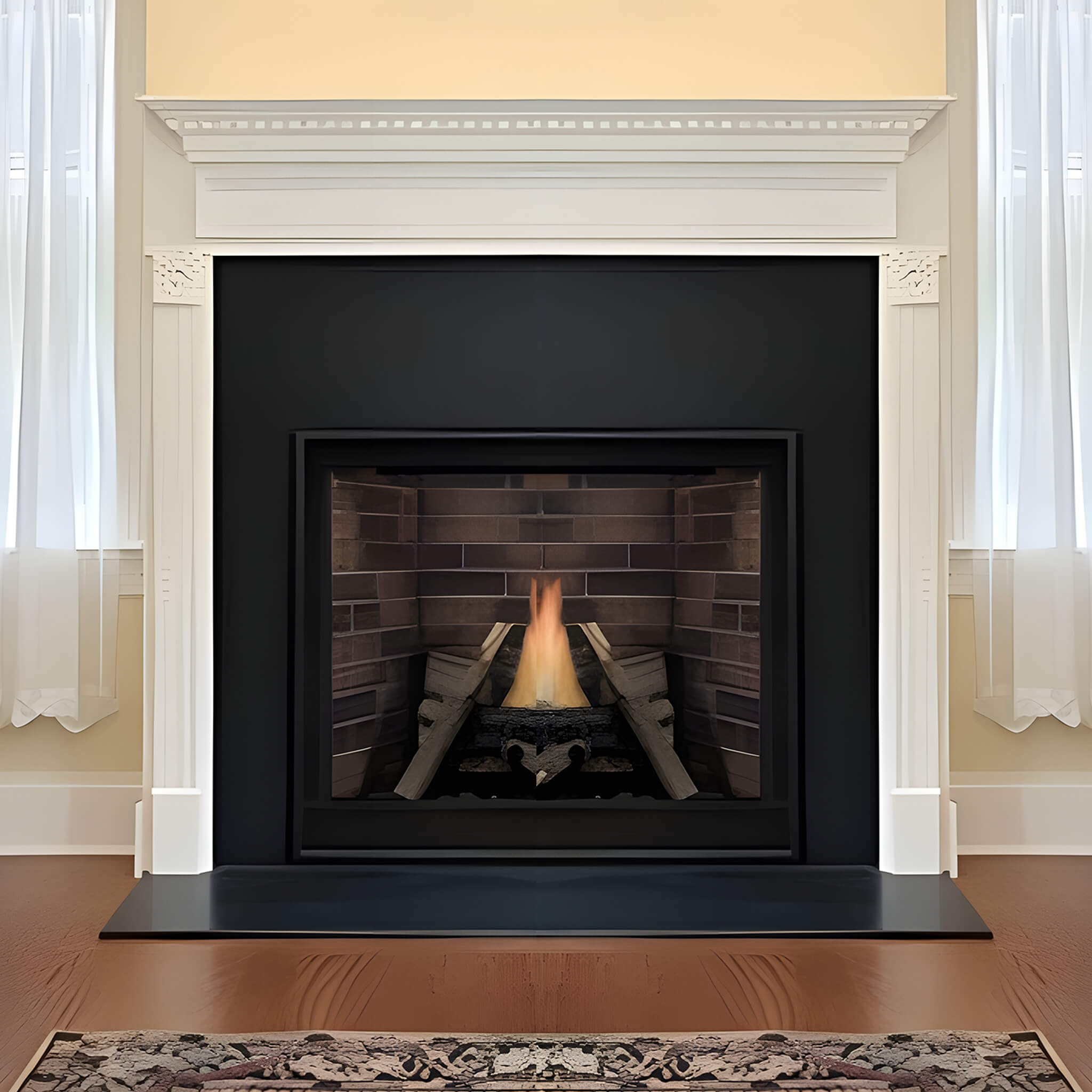 White Mountain Hearth (Empire) Tahoe 36-Inch Clean Face Direct Vent Natural Gas Traditional Premium Fireplace [DVCP36BP30N/70N] (SAK26519)