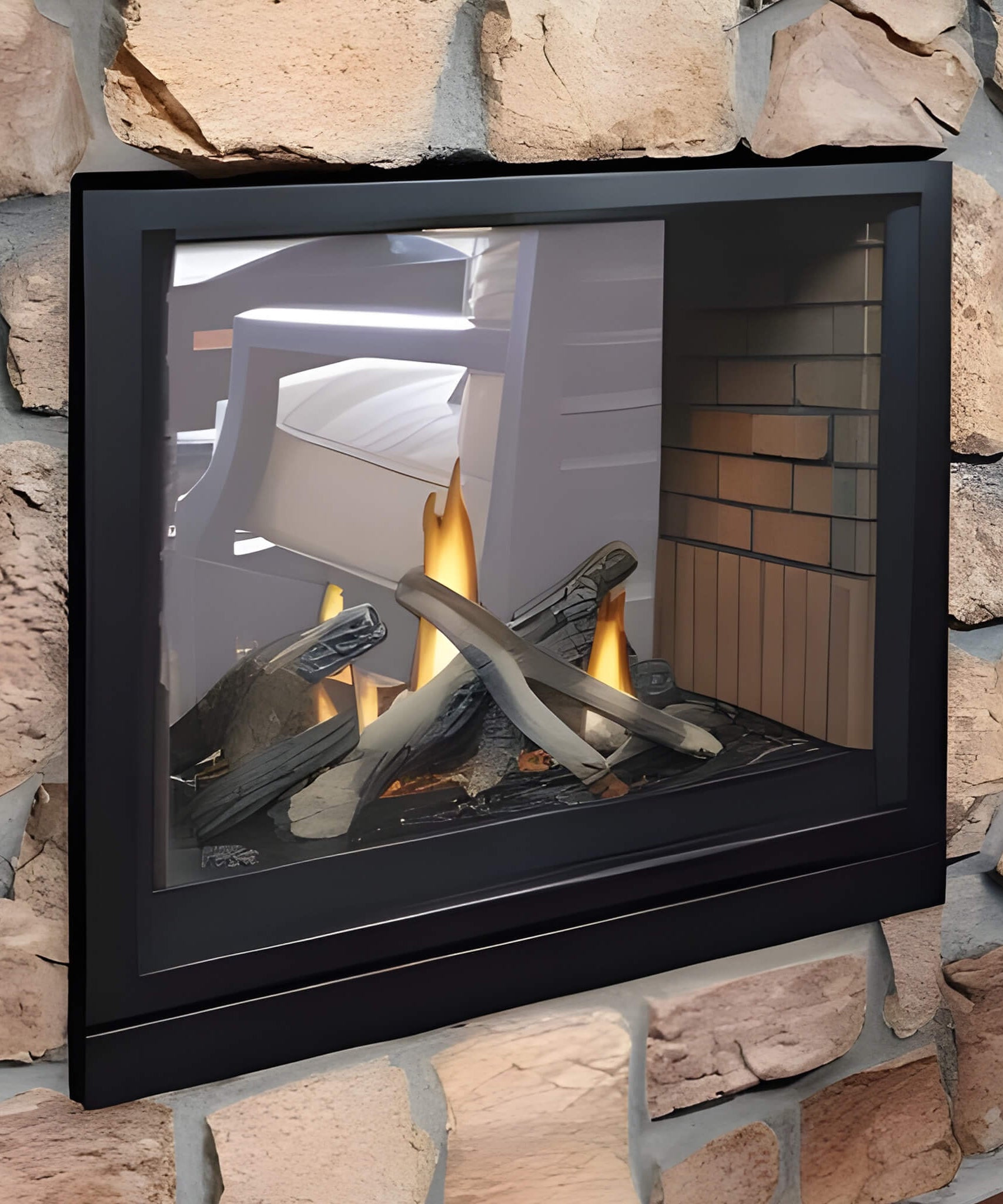 White Mountain Hearth (Empire) Tahoe 36-Inch Clean Face Direct Vent See Through Propane Fireplace [DVCP36SP30P] (SAK46091)