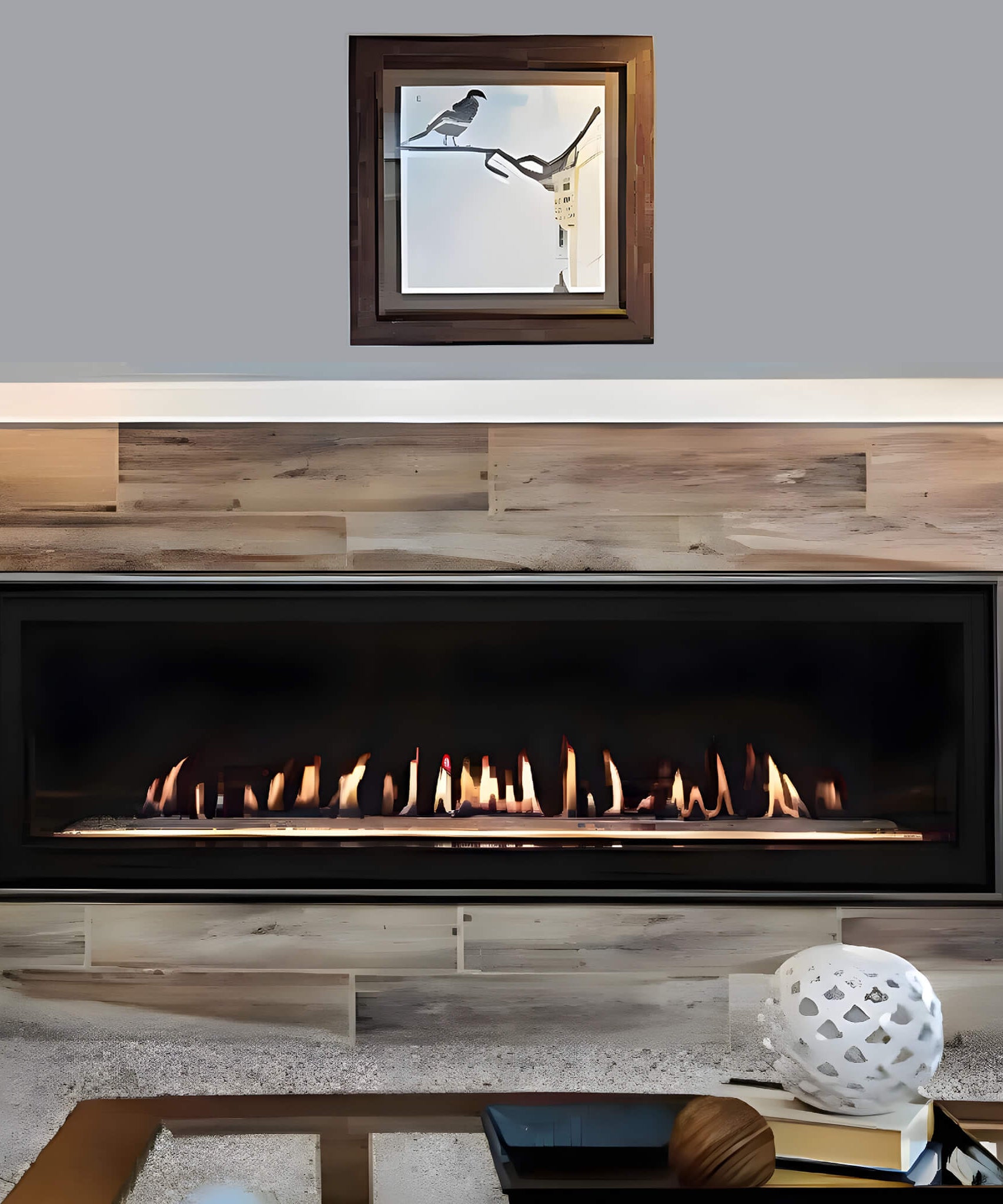 White Mountain Hearth (Empire) Boulevard 60-Inch Direct Vent Contemporary Linear Fireplace [DVLL60BP90N/P] (SAK24680)