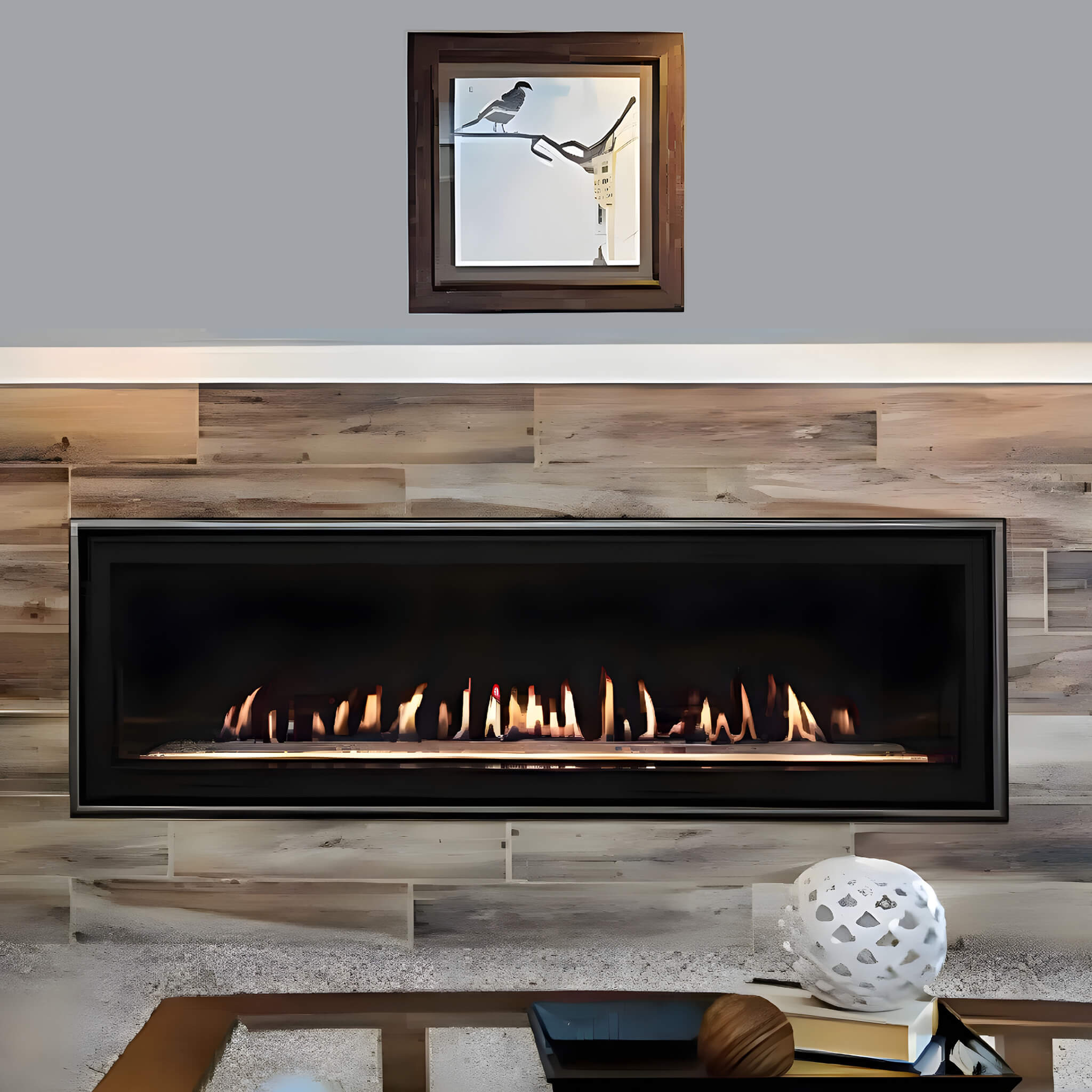 White Mountain Hearth (Empire) Boulevard 60-Inch Direct Vent Contemporary Linear Fireplace [DVLL60BP90N/P] (SAK24680)
