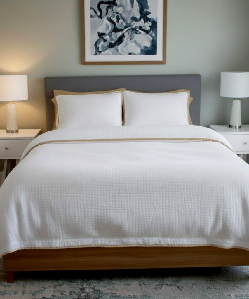 Muslin Piping Duvet Cover Set